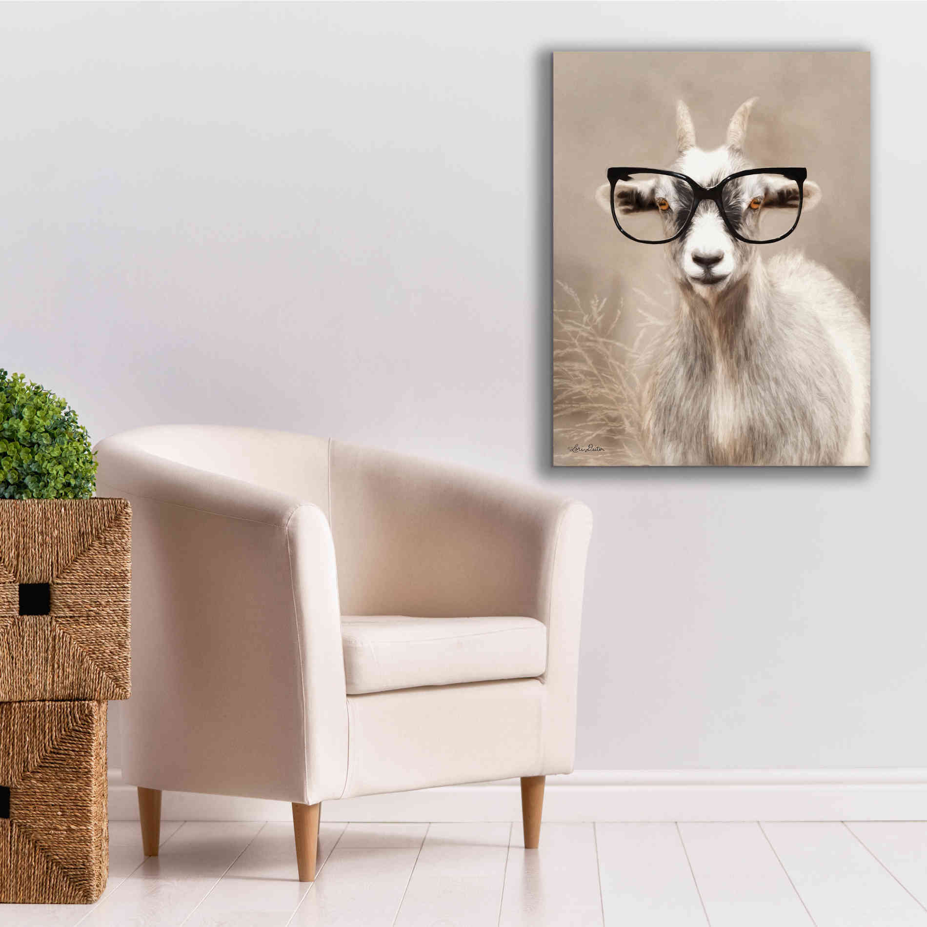 'See Clearly Goat' by Lori Deiter, Canvas Wall Art,26 x 34