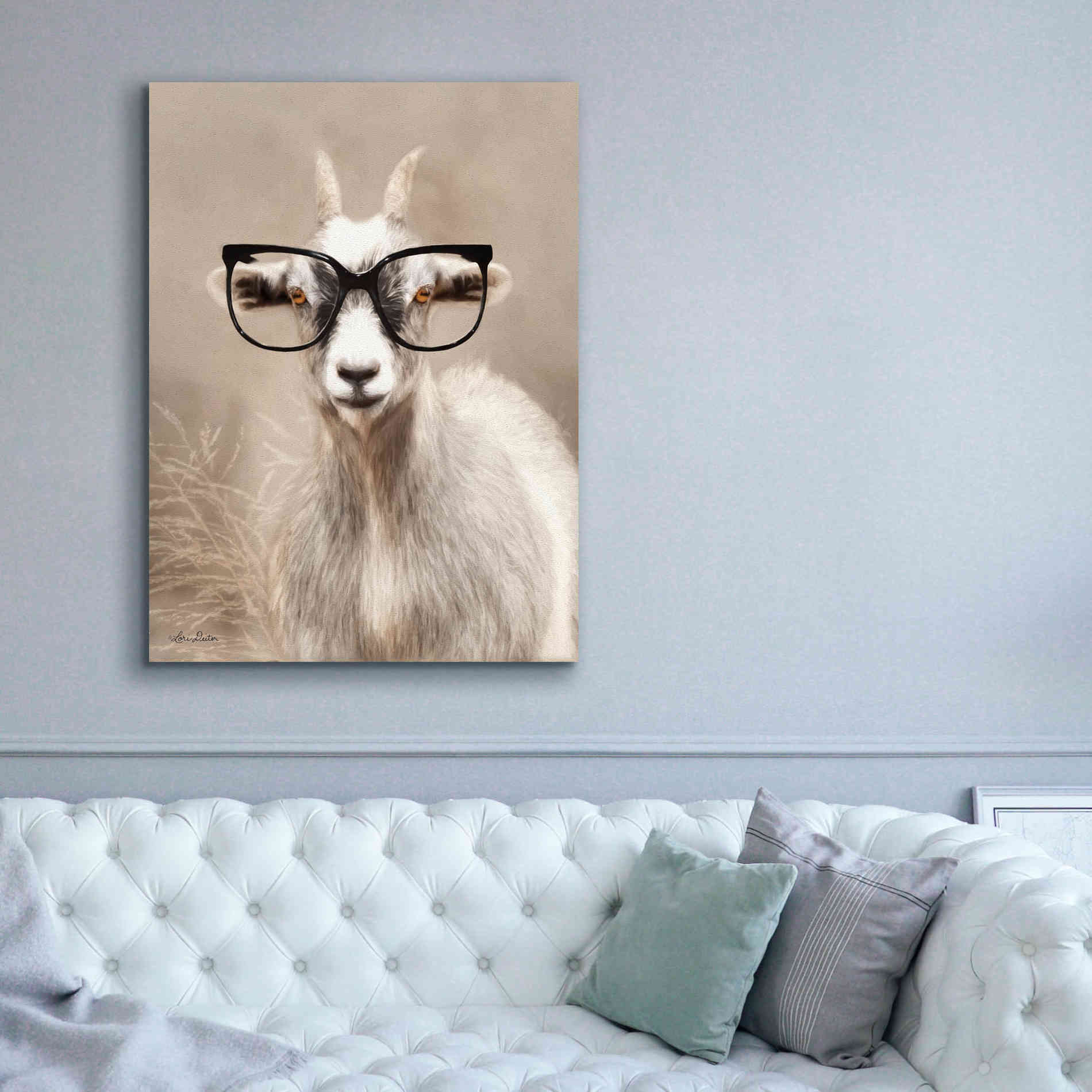 'See Clearly Goat' by Lori Deiter, Canvas Wall Art,40 x 54