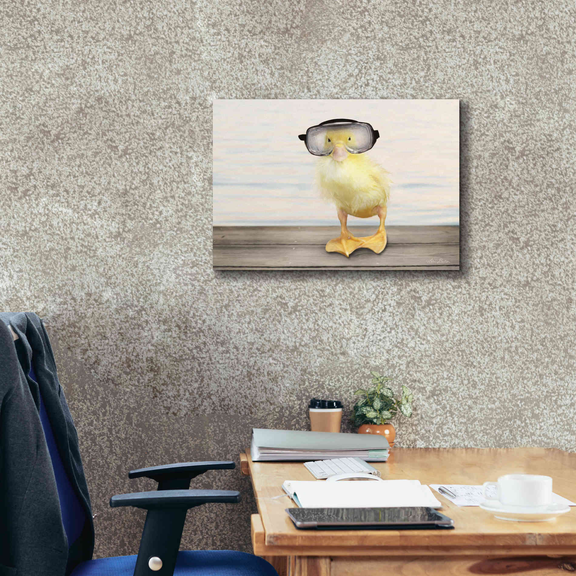 'Diving Duck' by Lori Deiter, Canvas Wall Art,26 x 18