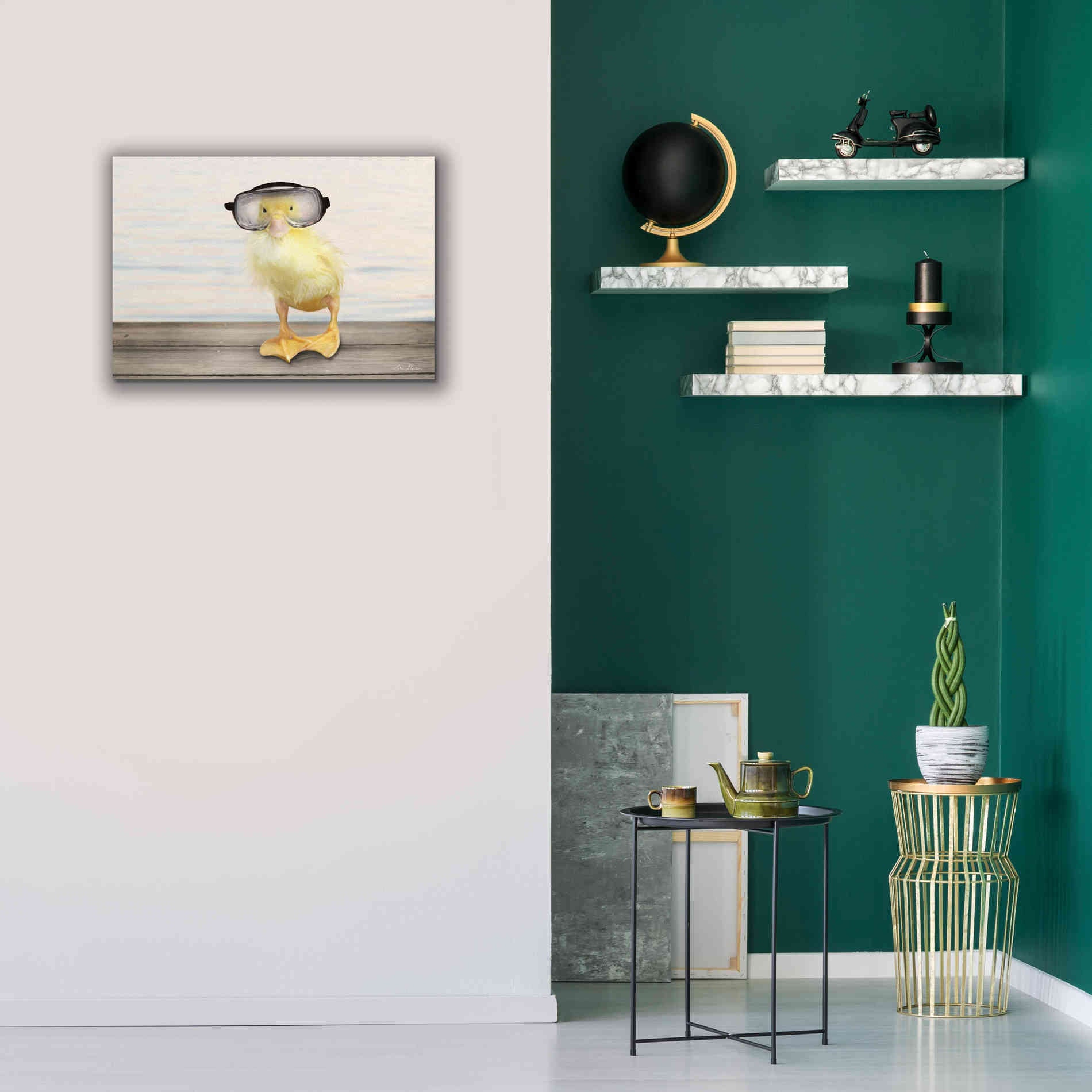 'Diving Duck' by Lori Deiter, Canvas Wall Art,26 x 18