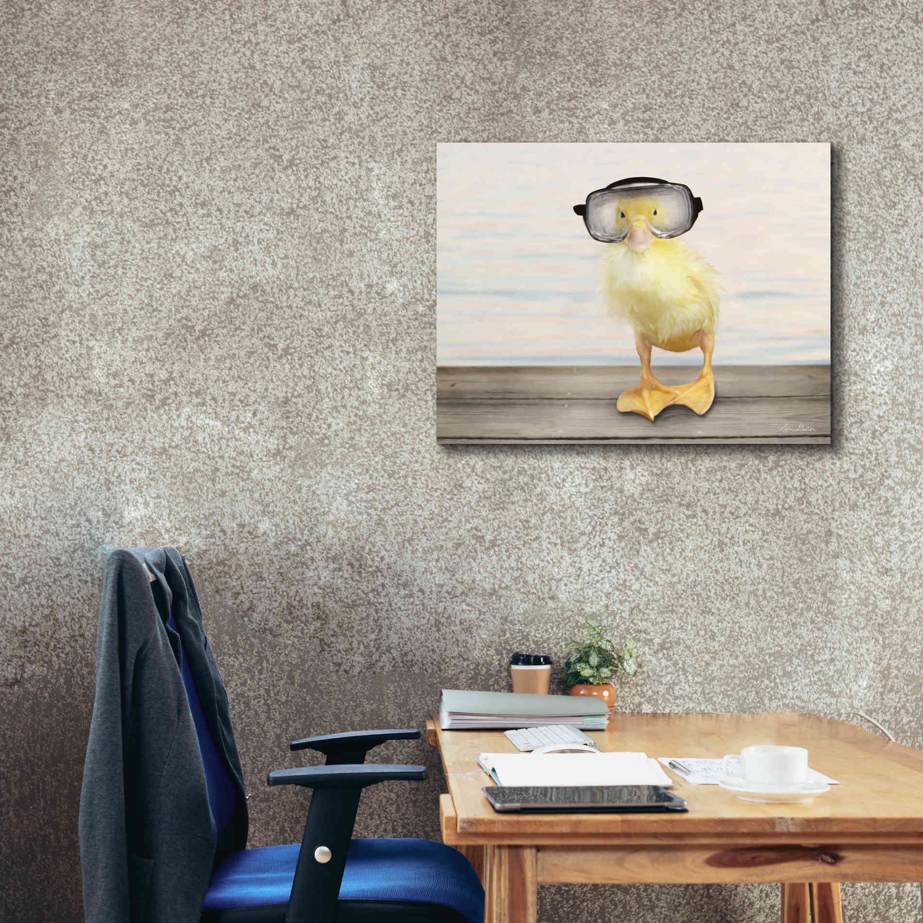 'Diving Duck' by Lori Deiter, Canvas Wall Art,34 x 26