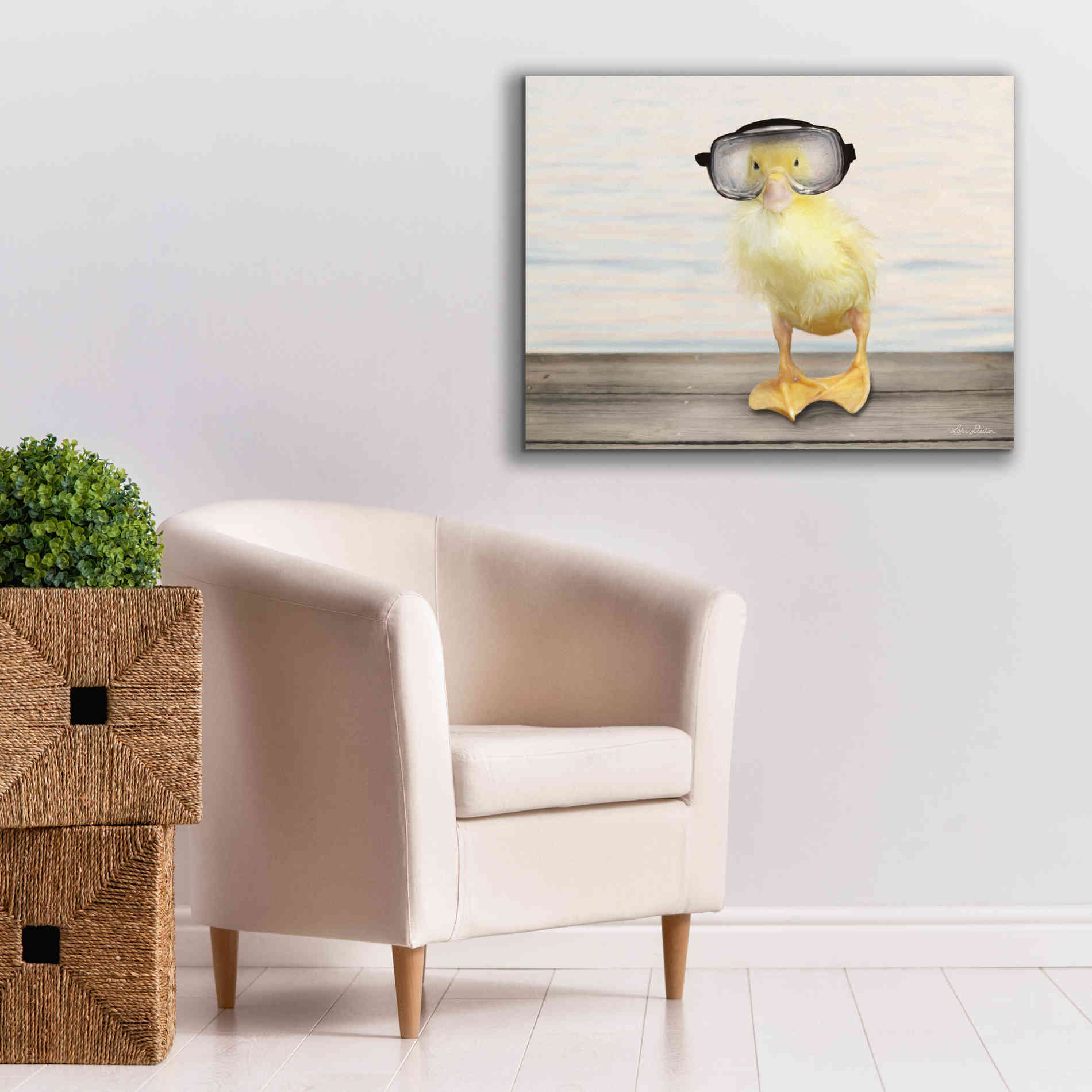 'Diving Duck' by Lori Deiter, Canvas Wall Art,34 x 26