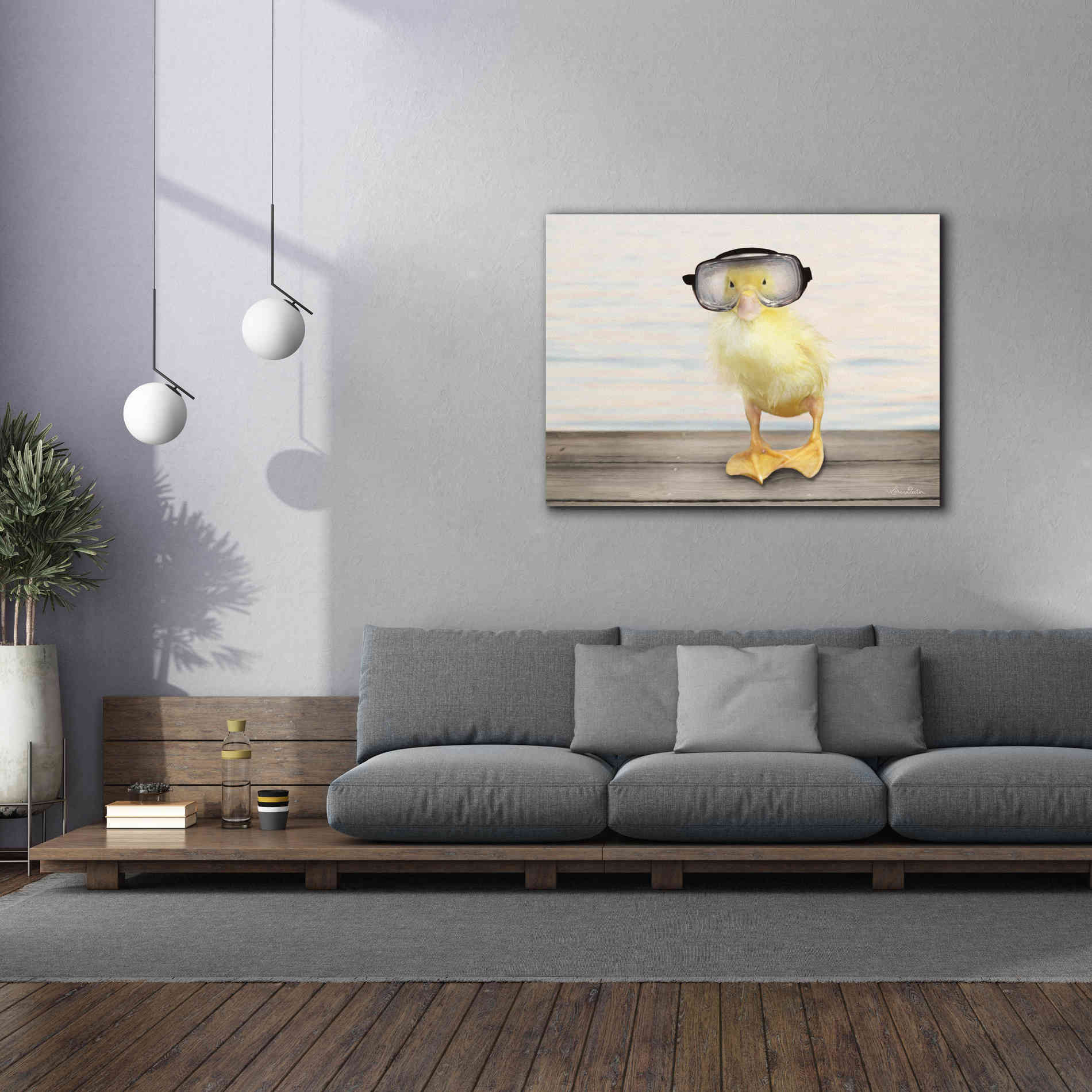 'Diving Duck' by Lori Deiter, Canvas Wall Art,54 x 40