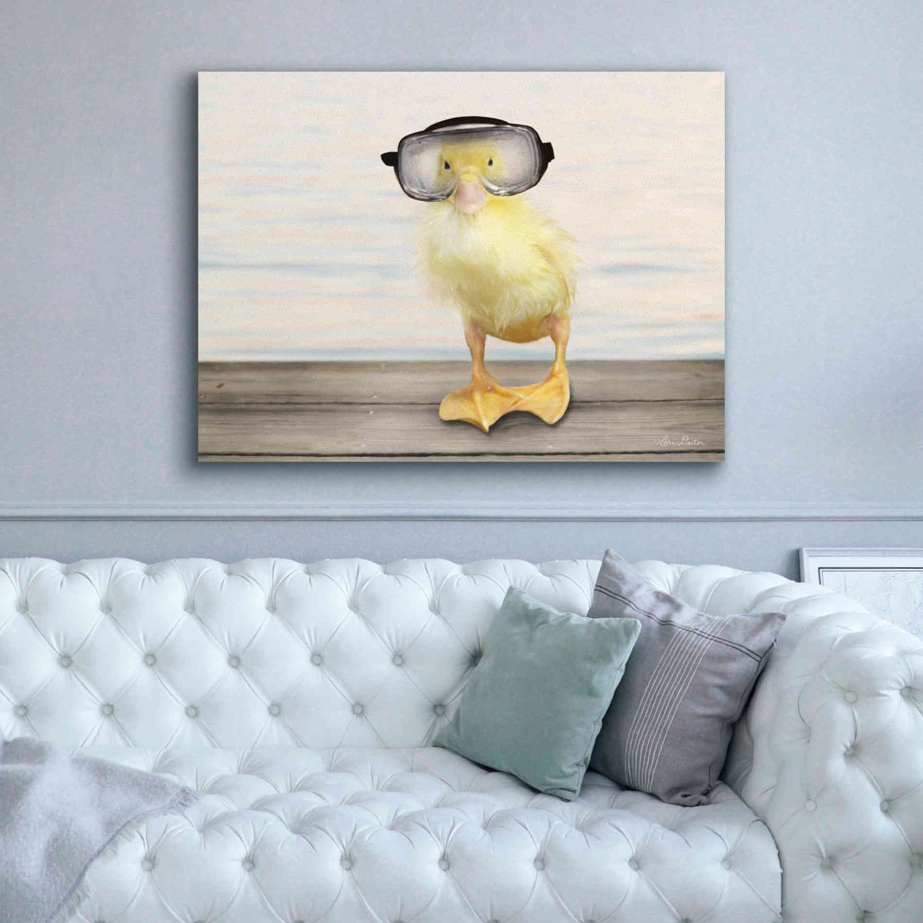 'Diving Duck' by Lori Deiter, Canvas Wall Art,54 x 40