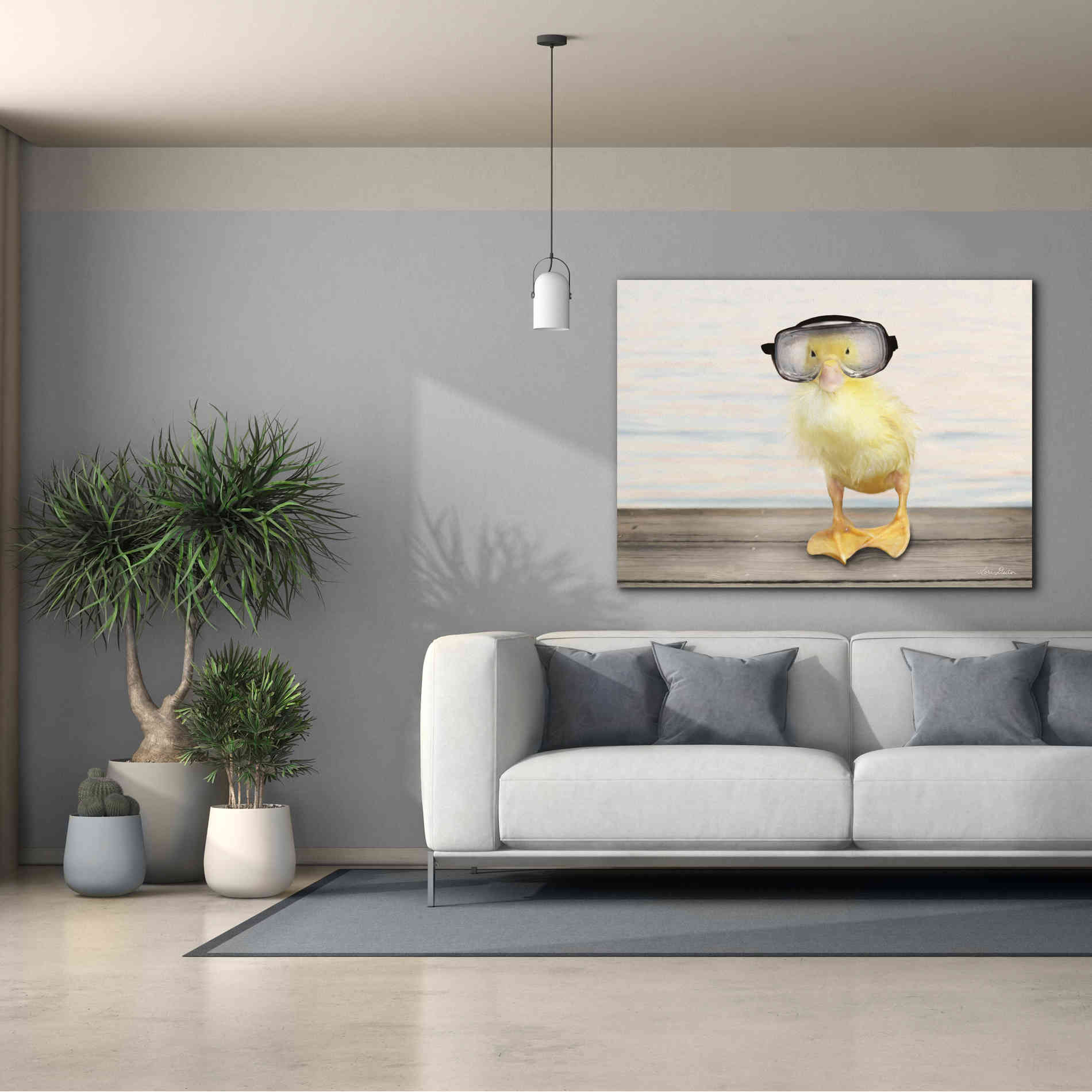 'Diving Duck' by Lori Deiter, Canvas Wall Art,54 x 40