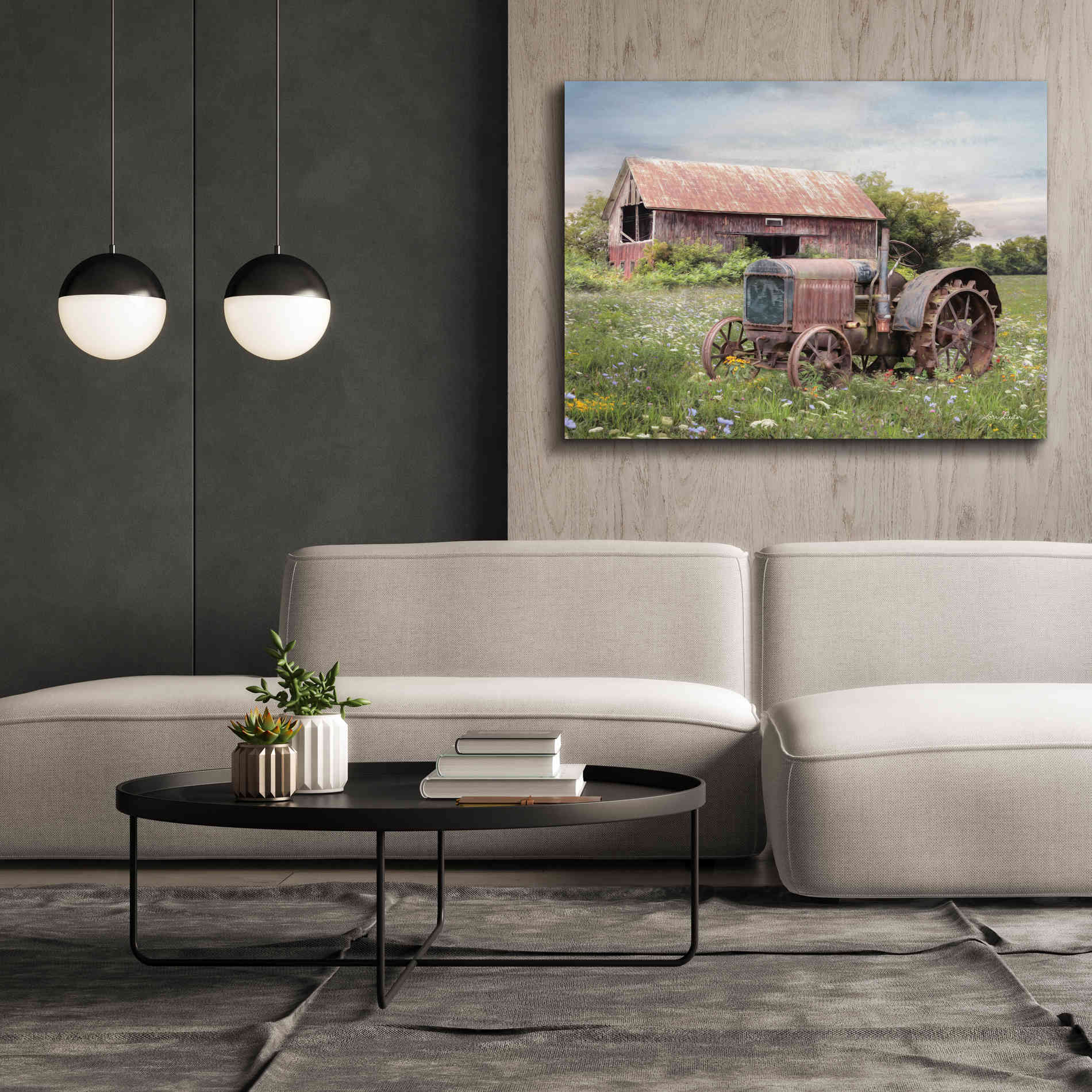 'Clayton Tractor' by Lori Deiter, Canvas Wall Art,54 x 40