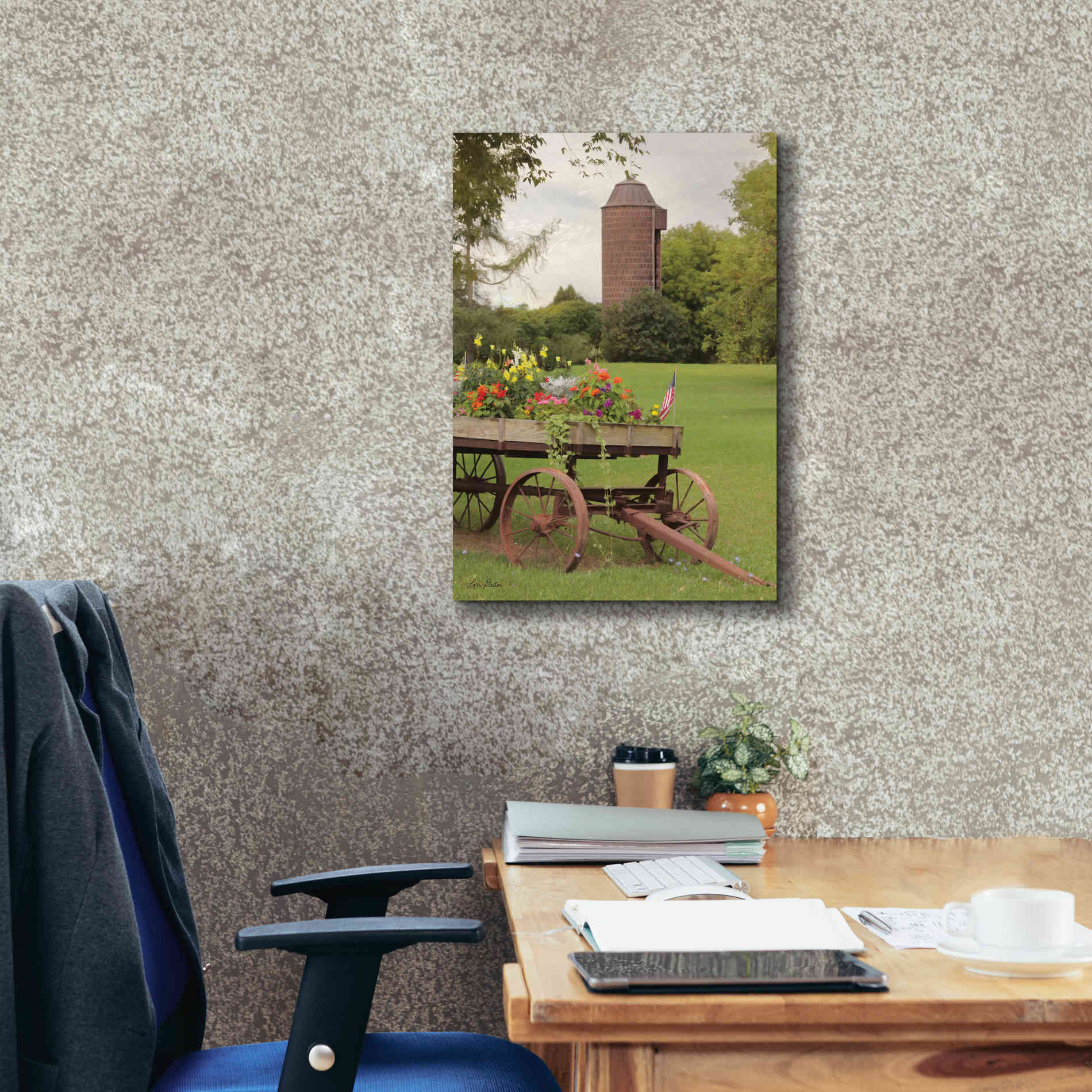 'Clayton Flower Wagon' by Lori Deiter, Canvas Wall Art,18 x 26