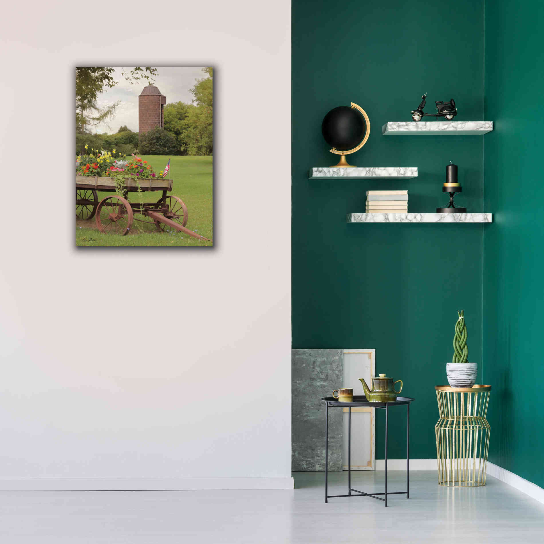 'Clayton Flower Wagon' by Lori Deiter, Canvas Wall Art,26 x 34