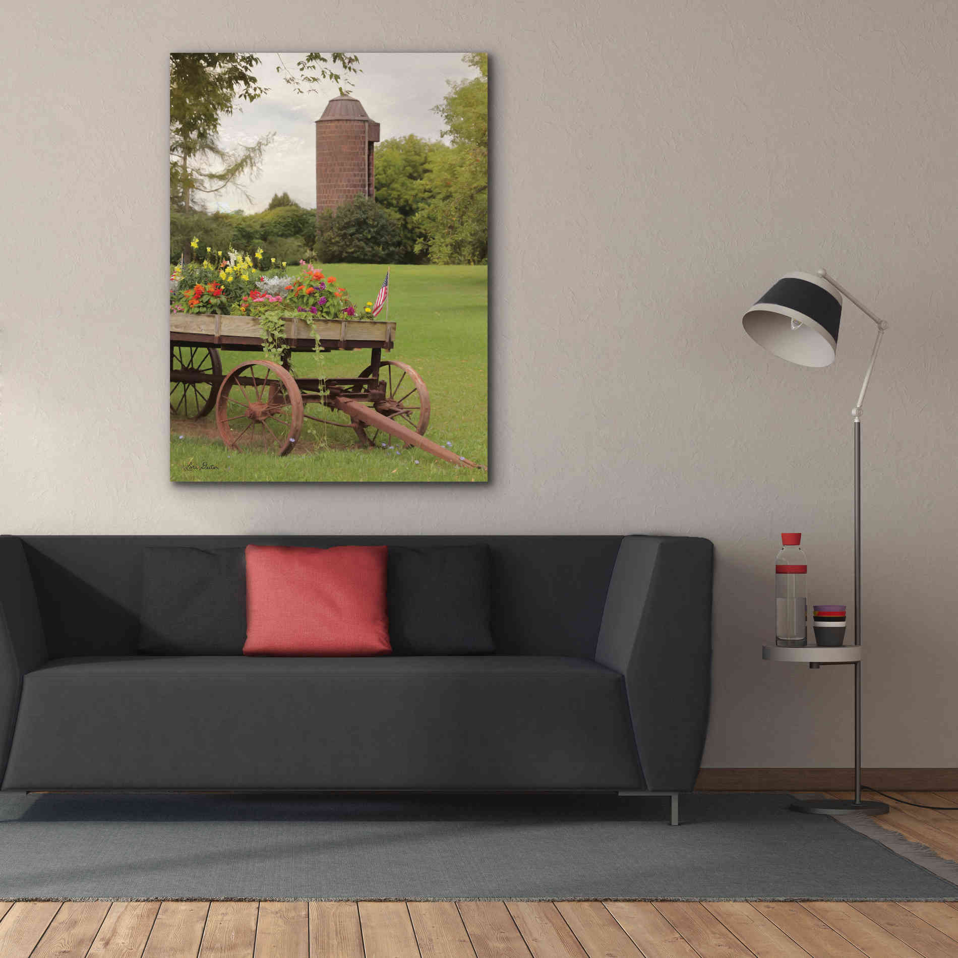 'Clayton Flower Wagon' by Lori Deiter, Canvas Wall Art,40 x 54