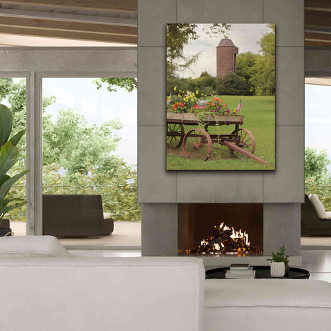 Image of 'Clayton Flower Wagon' by Lori Deiter, Canvas Wall Art,40 x 54