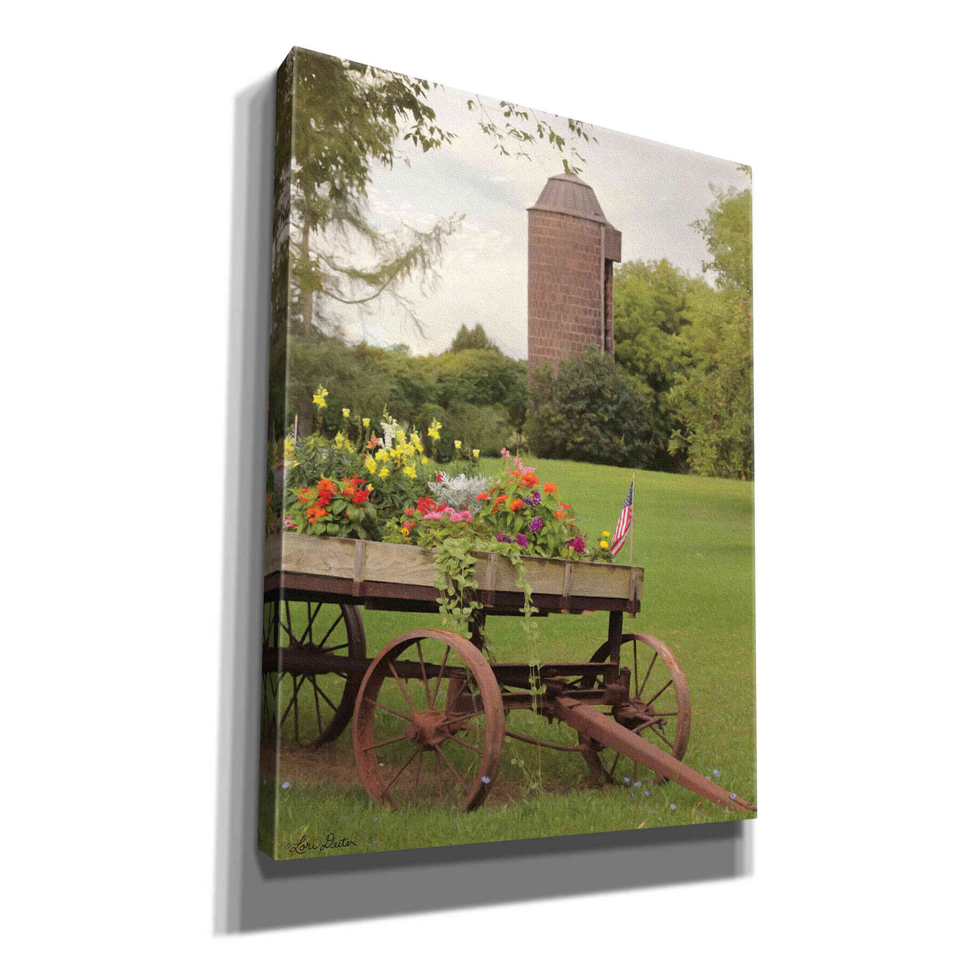 'Clayton Flower Wagon' by Lori Deiter, Canvas Wall Art