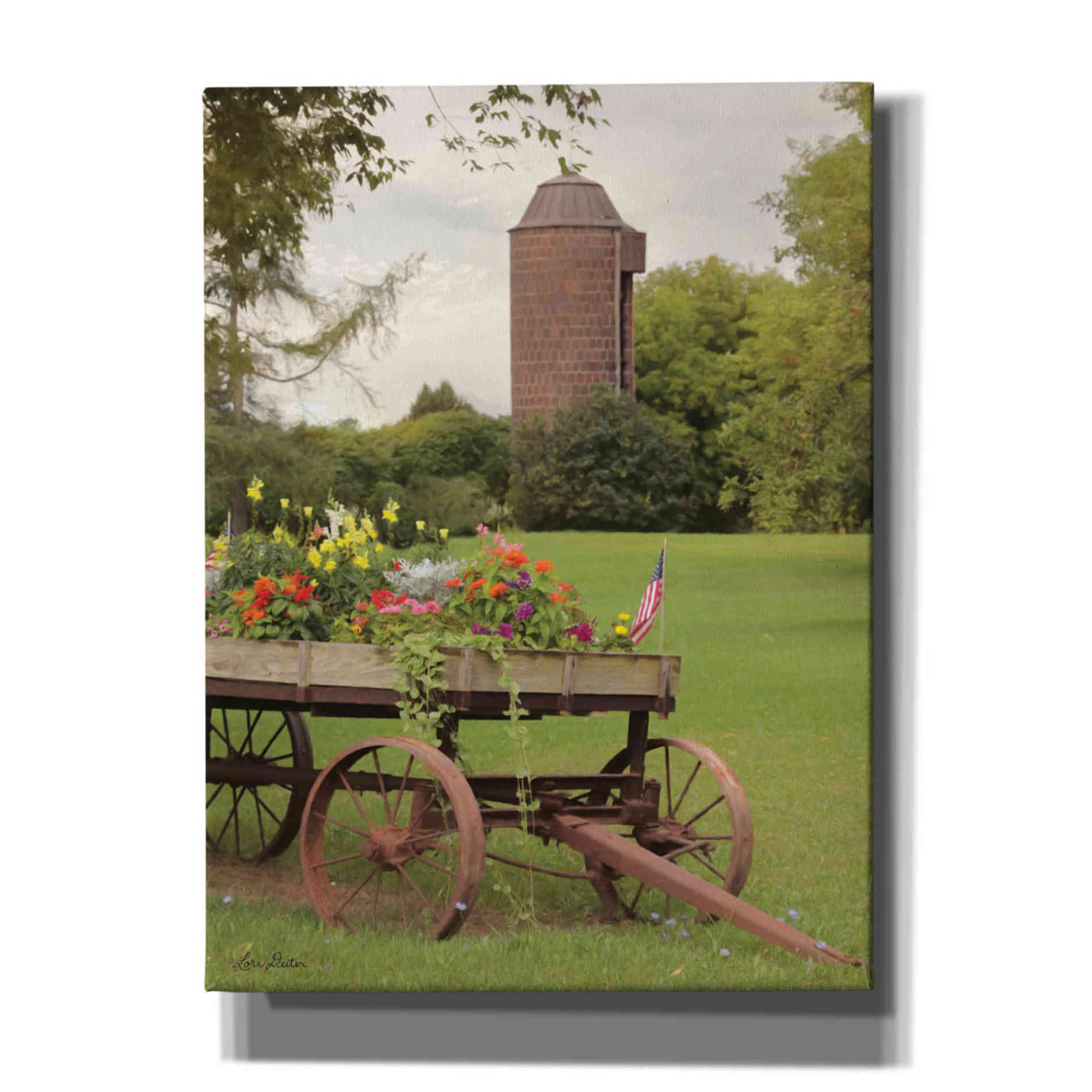 'Clayton Flower Wagon' by Lori Deiter, Canvas Wall Art