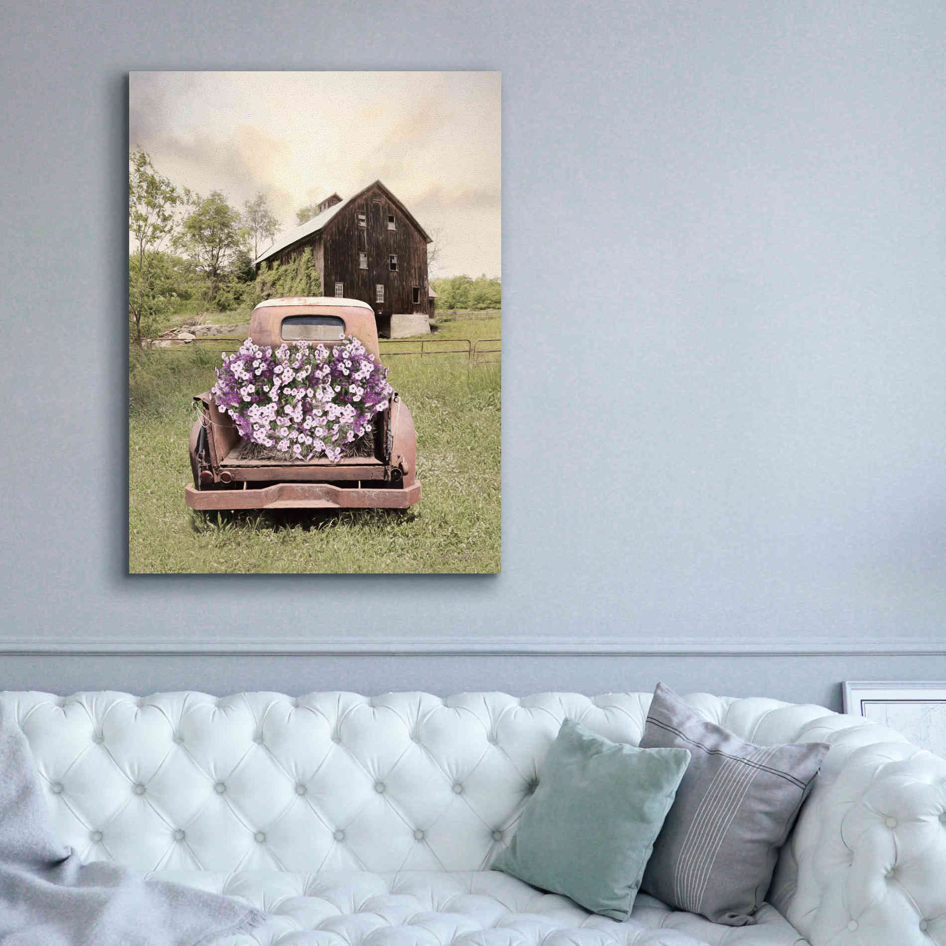 'Petunia Truck' by Lori Deiter, Canvas Wall Art,40 x 54