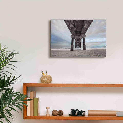Image of 'Beneath the Outer Banks Beach Pier' by Lori Deiter, Canvas Wall Art,18 x 12