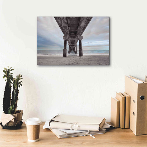 Image of 'Beneath the Outer Banks Beach Pier' by Lori Deiter, Canvas Wall Art,18 x 12