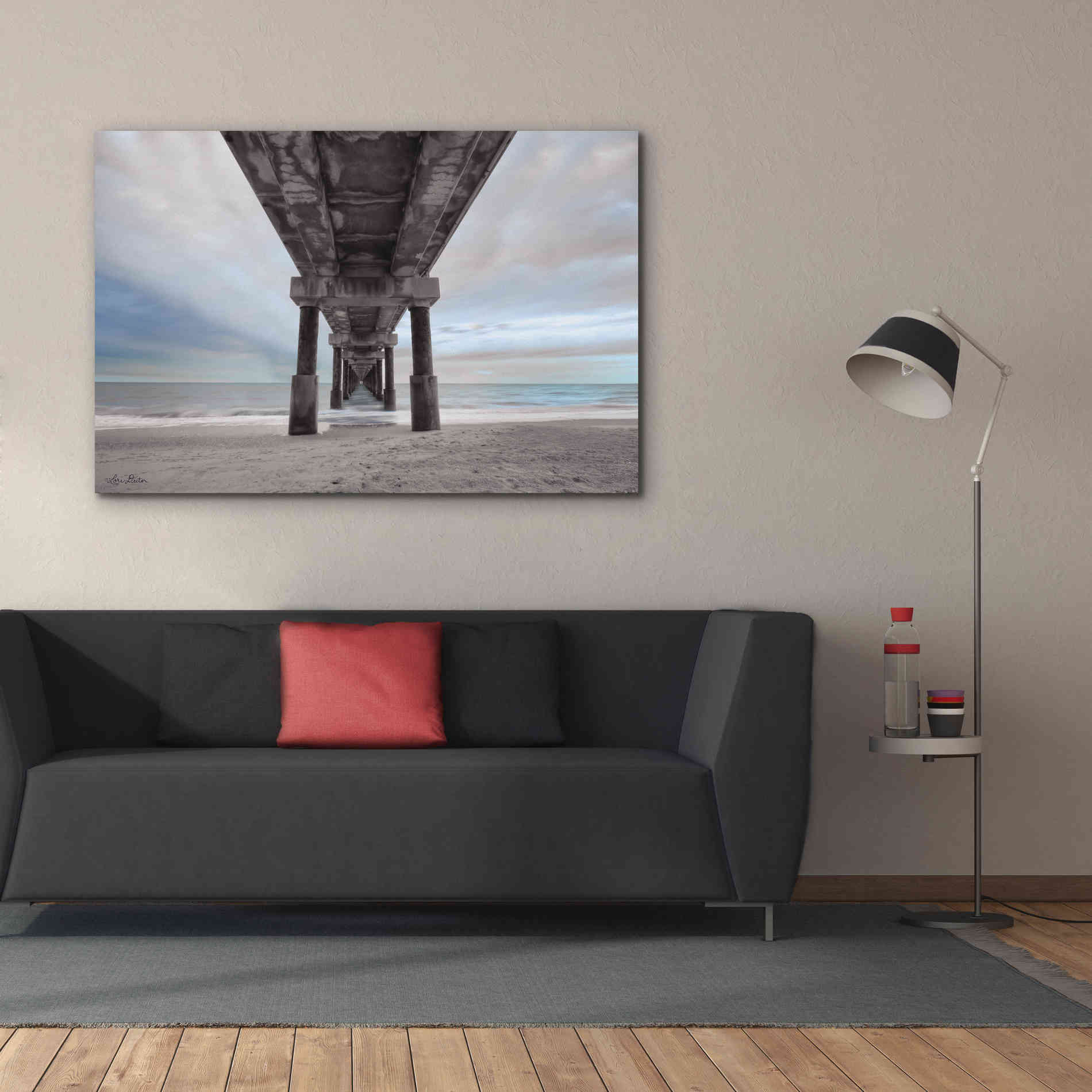 'Beneath the Outer Banks Beach Pier' by Lori Deiter, Canvas Wall Art,60 x 40