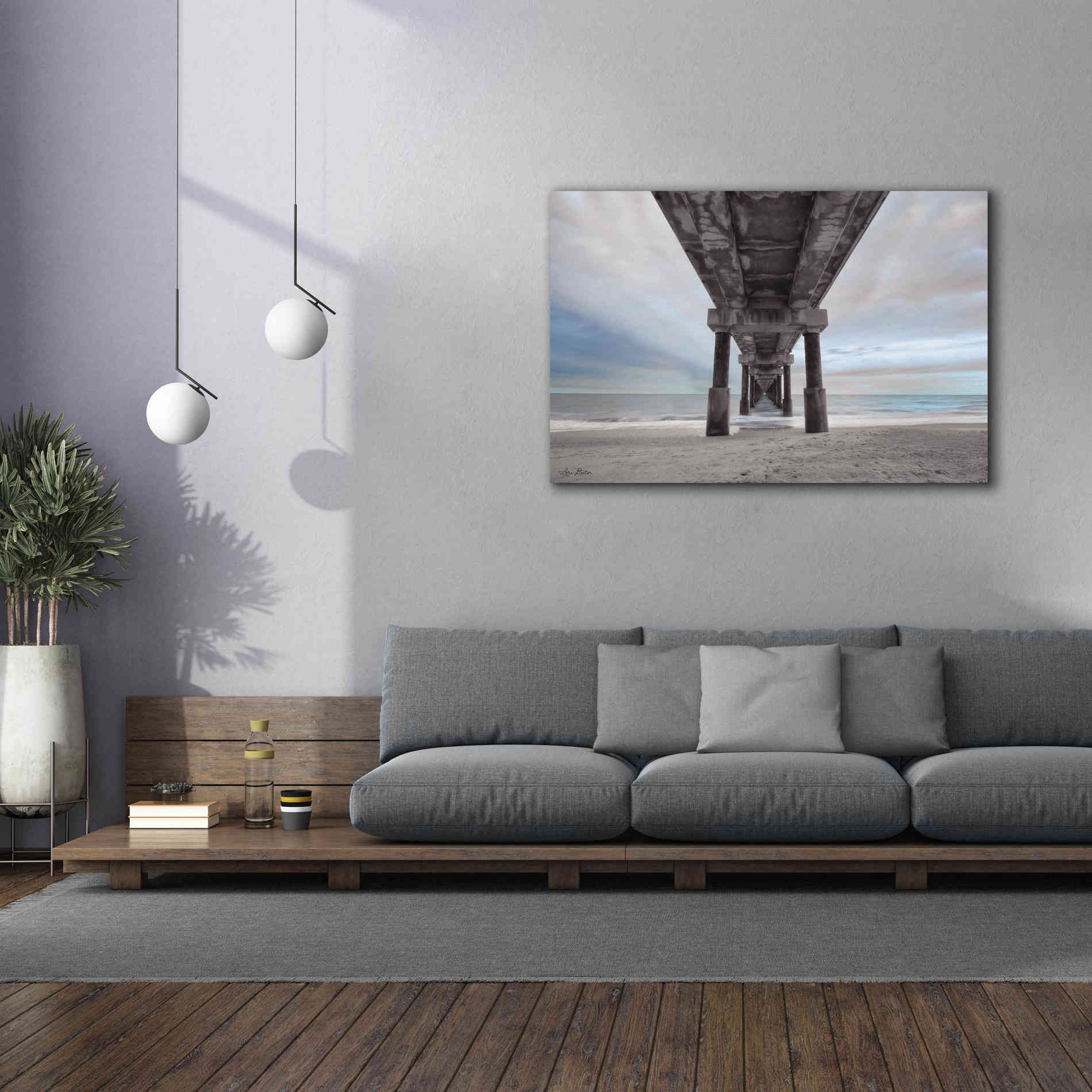 'Beneath the Outer Banks Beach Pier' by Lori Deiter, Canvas Wall Art,60 x 40