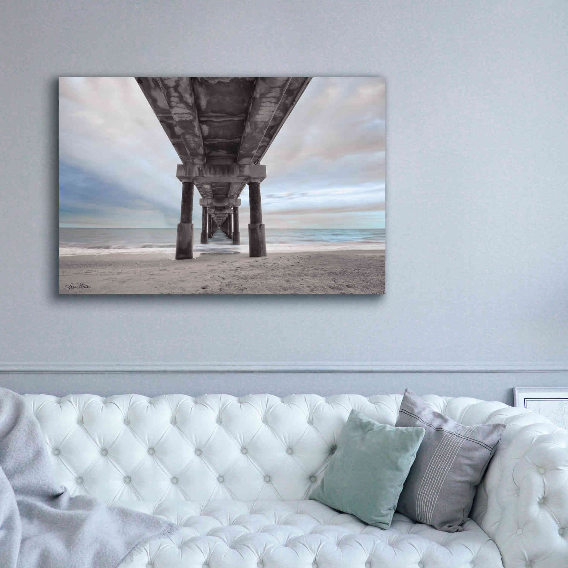 'Beneath the Outer Banks Beach Pier' by Lori Deiter, Canvas Wall Art,60 x 40