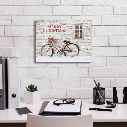 Image of 'Merry Christmas Bicycle' by Lori Deiter, Canvas Wall Art,16 x 12