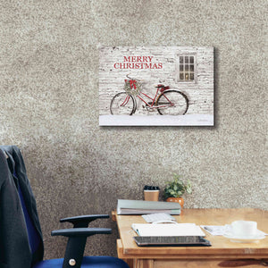 'Merry Christmas Bicycle' by Lori Deiter, Canvas Wall Art,26 x 18
