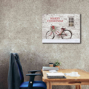 'Merry Christmas Bicycle' by Lori Deiter, Canvas Wall Art,34 x 26
