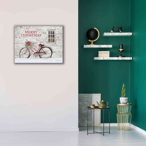 Image of 'Merry Christmas Bicycle' by Lori Deiter, Canvas Wall Art,34 x 26