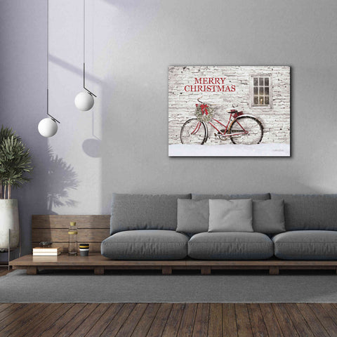 Image of 'Merry Christmas Bicycle' by Lori Deiter, Canvas Wall Art,54 x 40
