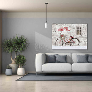 'Merry Christmas Bicycle' by Lori Deiter, Canvas Wall Art,54 x 40