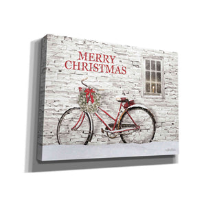'Merry Christmas Bicycle' by Lori Deiter, Canvas Wall Art