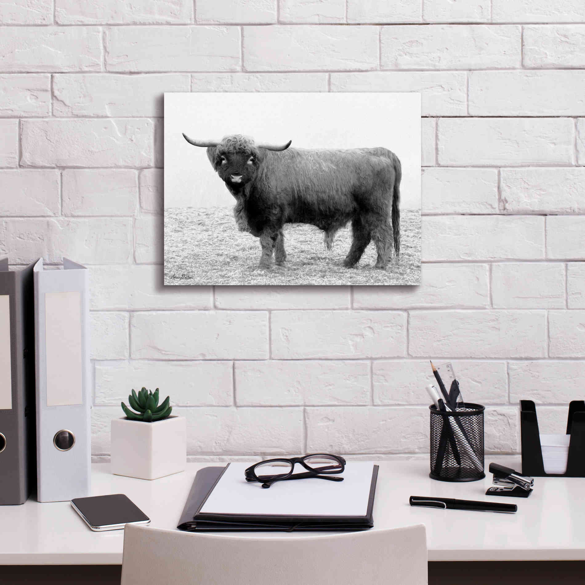 'Scotty the Bull' by Lori Deiter, Canvas Wall Art,16 x 12