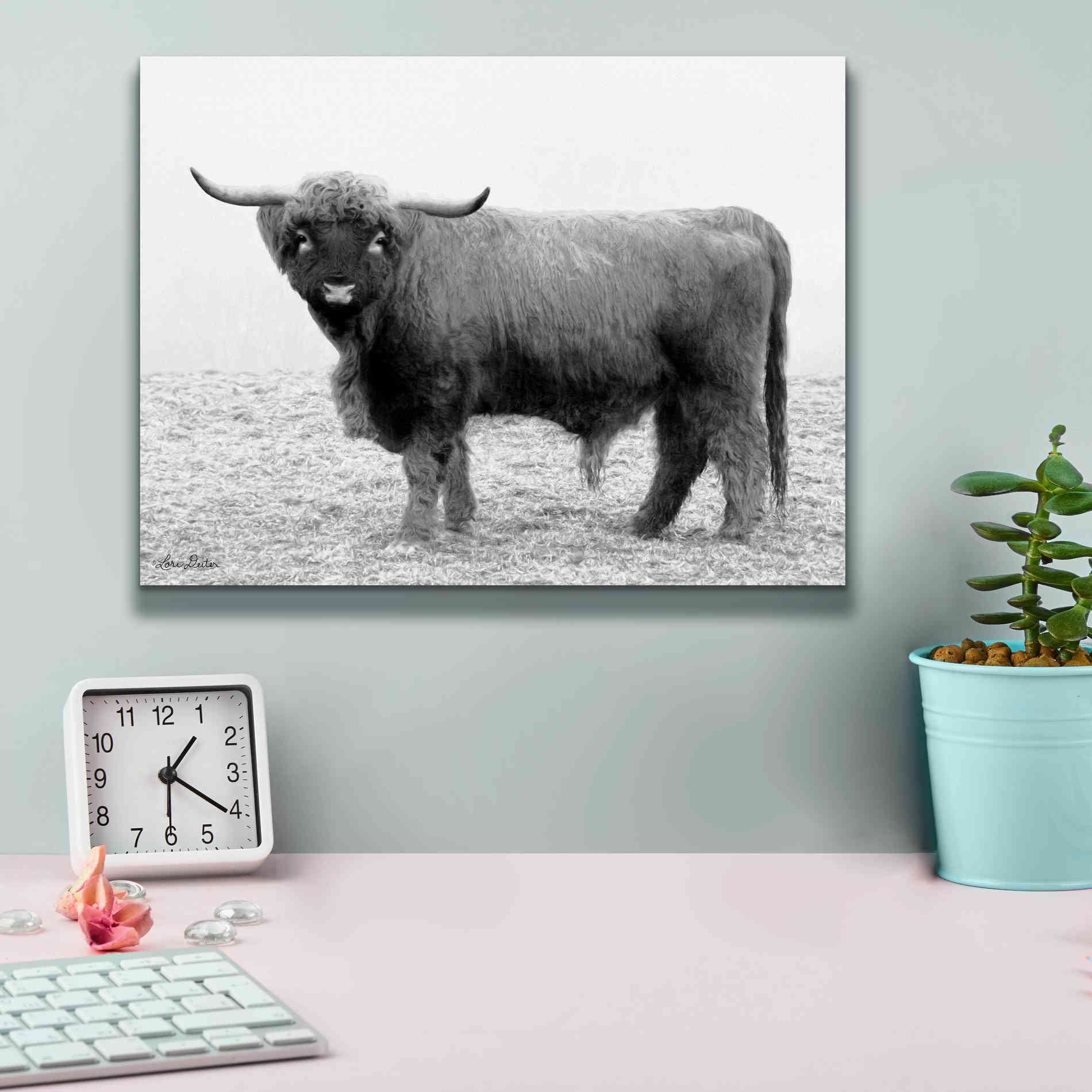 'Scotty the Bull' by Lori Deiter, Canvas Wall Art,16 x 12