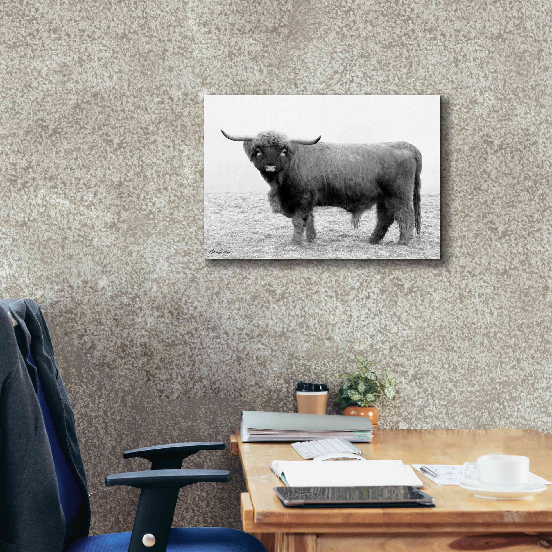 'Scotty the Bull' by Lori Deiter, Canvas Wall Art,26 x 18