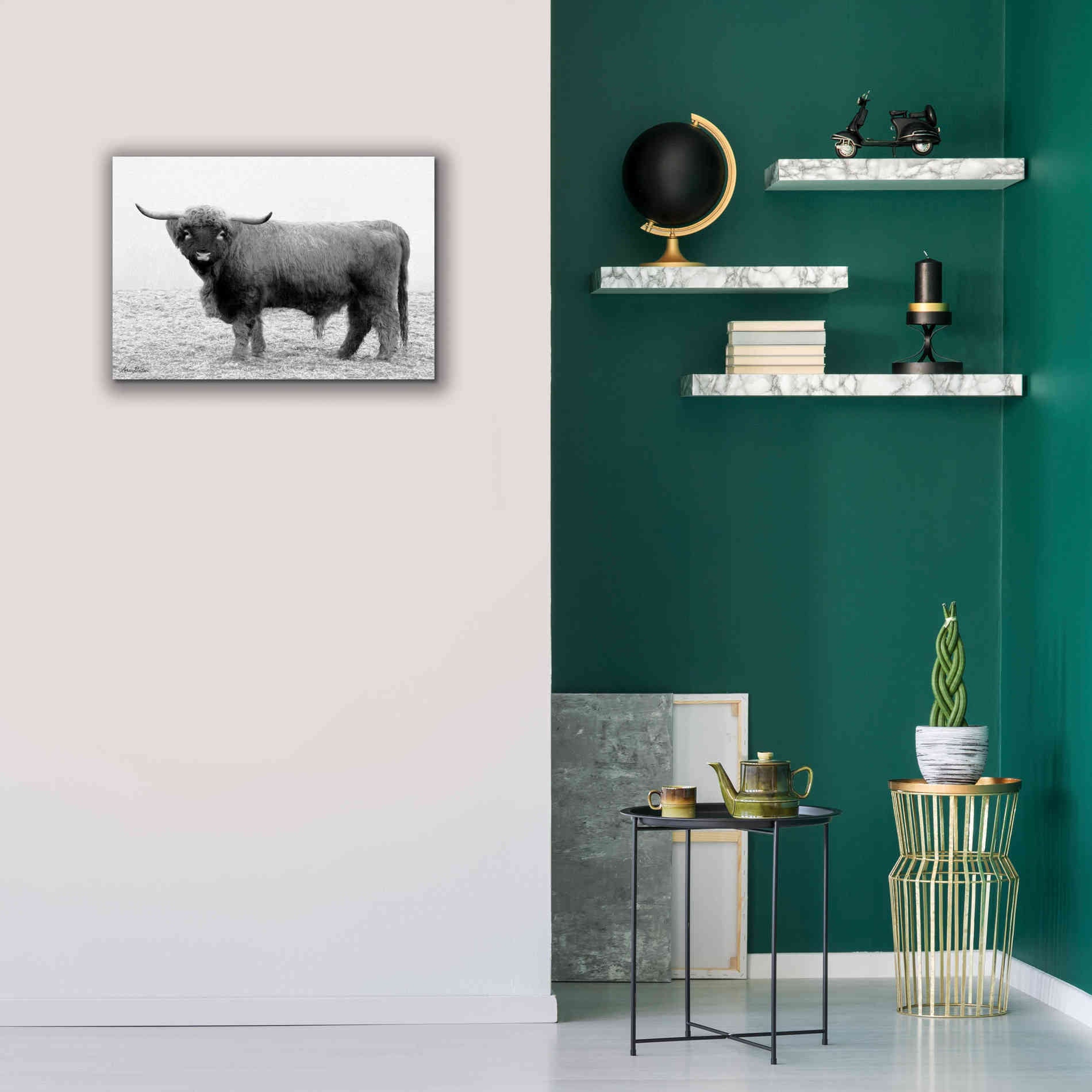 'Scotty the Bull' by Lori Deiter, Canvas Wall Art,26 x 18