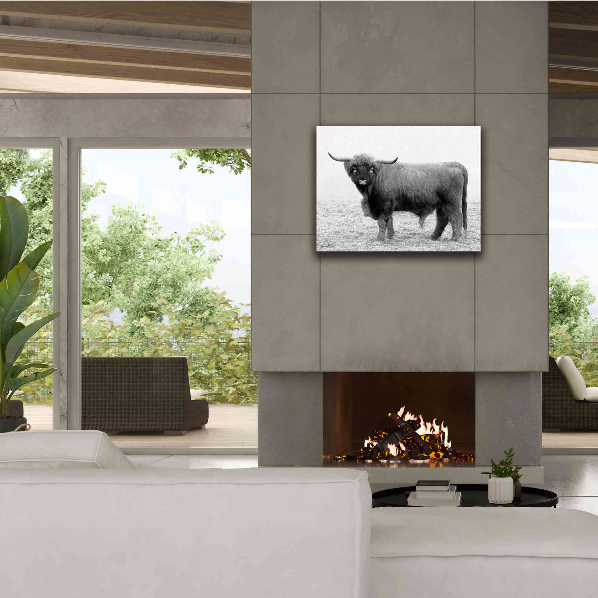 'Scotty the Bull' by Lori Deiter, Canvas Wall Art,34 x 26