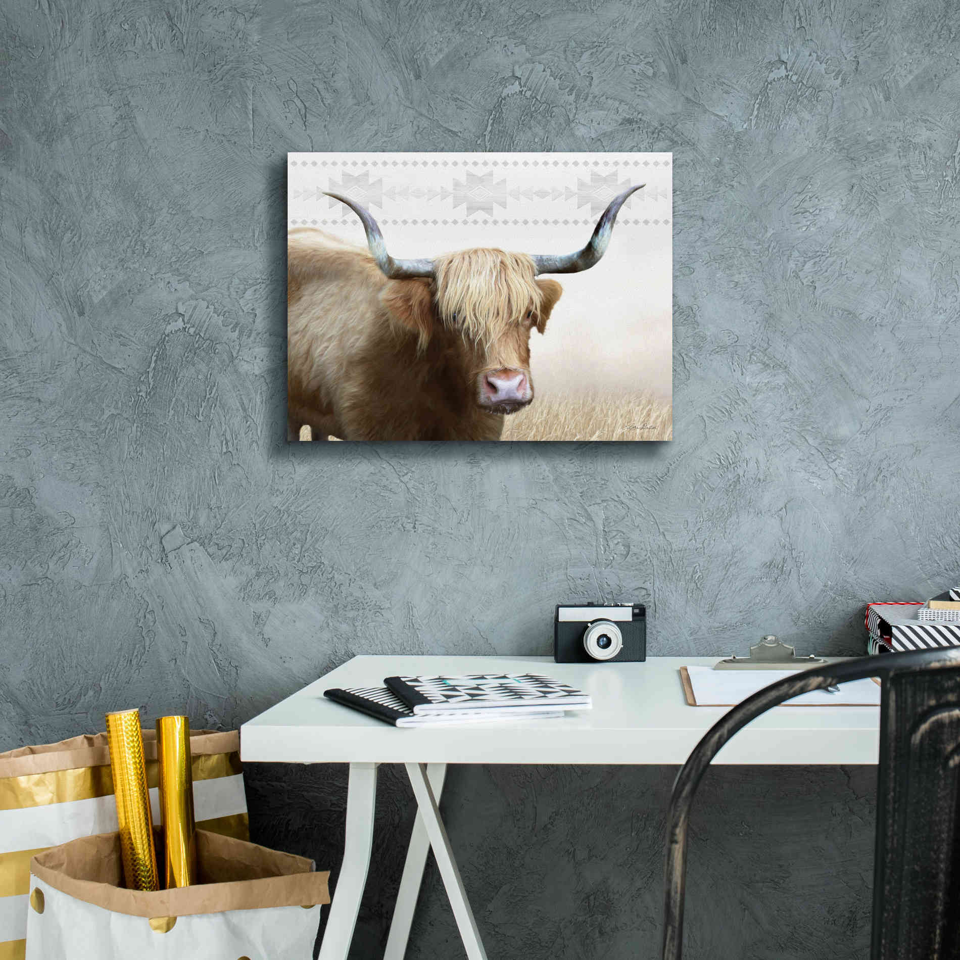 'Get Your Horns Up' by Lori Deiter, Canvas Wall Art,16 x 12