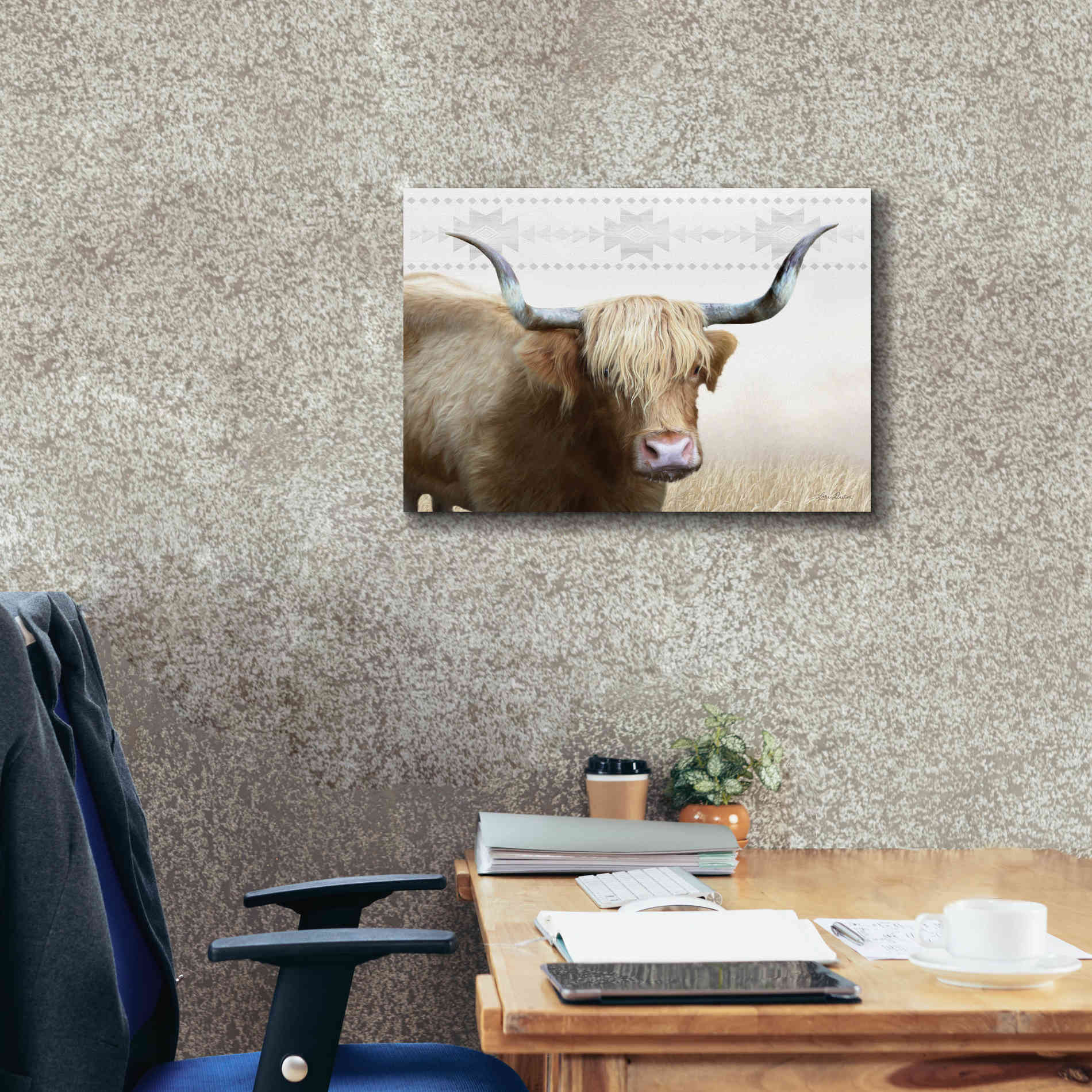 'Get Your Horns Up' by Lori Deiter, Canvas Wall Art,26 x 18