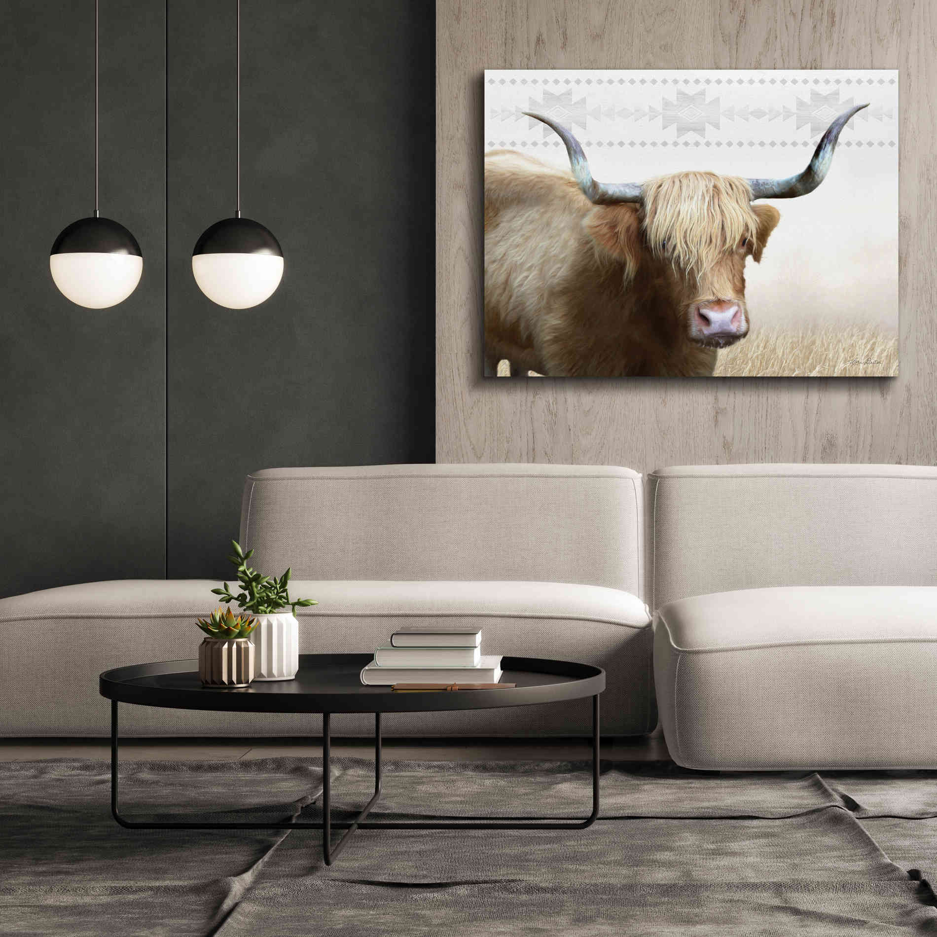 'Get Your Horns Up' by Lori Deiter, Canvas Wall Art,54 x 40