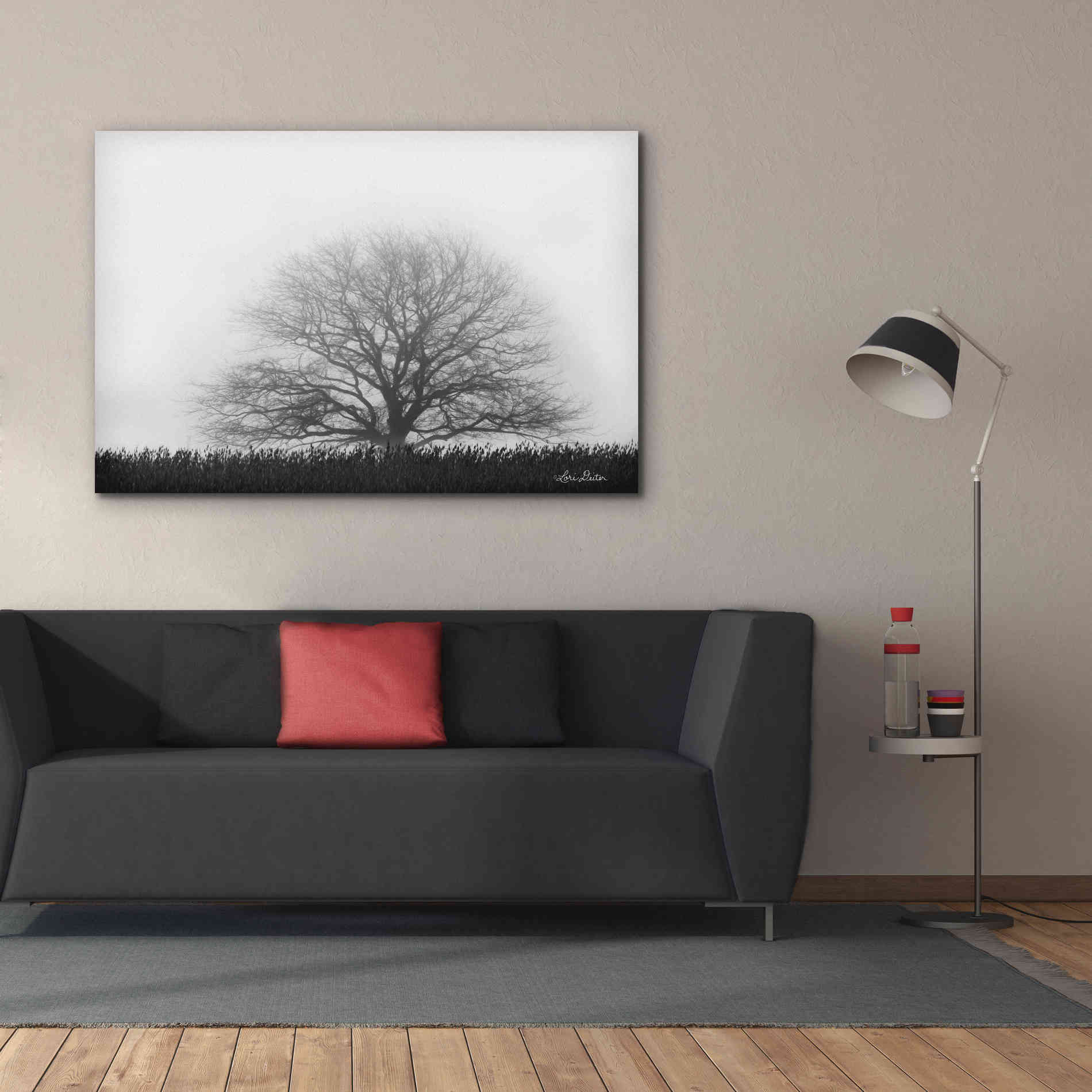 'Foggy Old Tree' by Lori Deiter, Canvas Wall Art,60 x 40