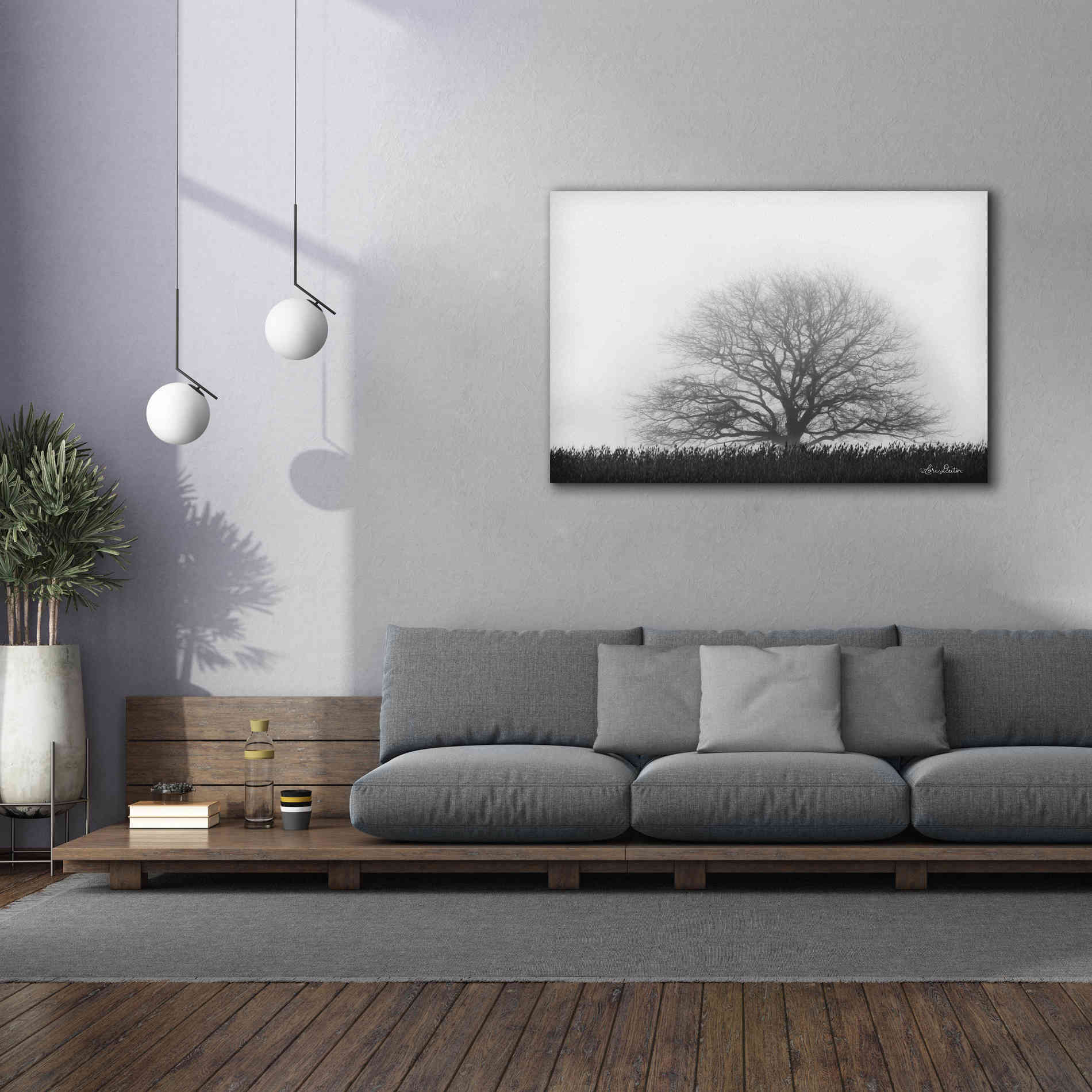 'Foggy Old Tree' by Lori Deiter, Canvas Wall Art,60 x 40