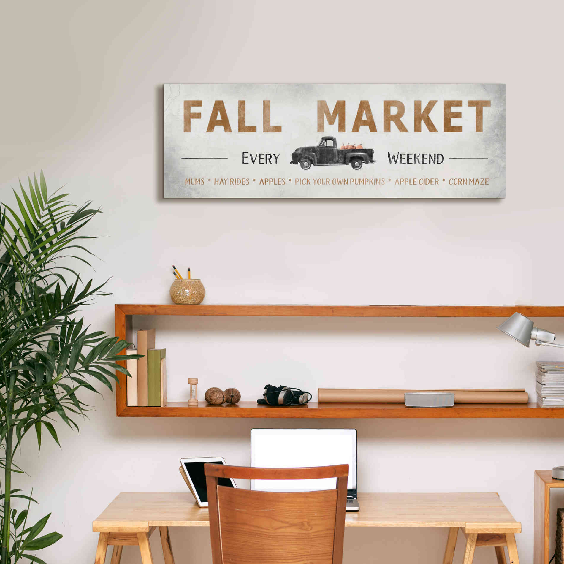 'Fall Market' by Lori Deiter, Canvas Wall Art,36 x 12