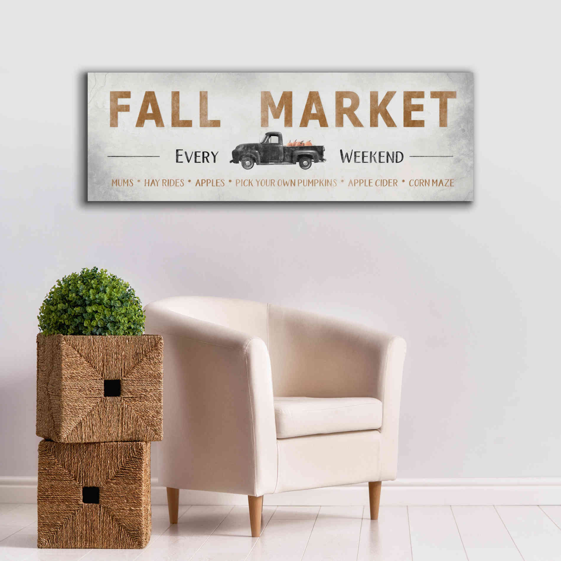 'Fall Market' by Lori Deiter, Canvas Wall Art,60 x 20