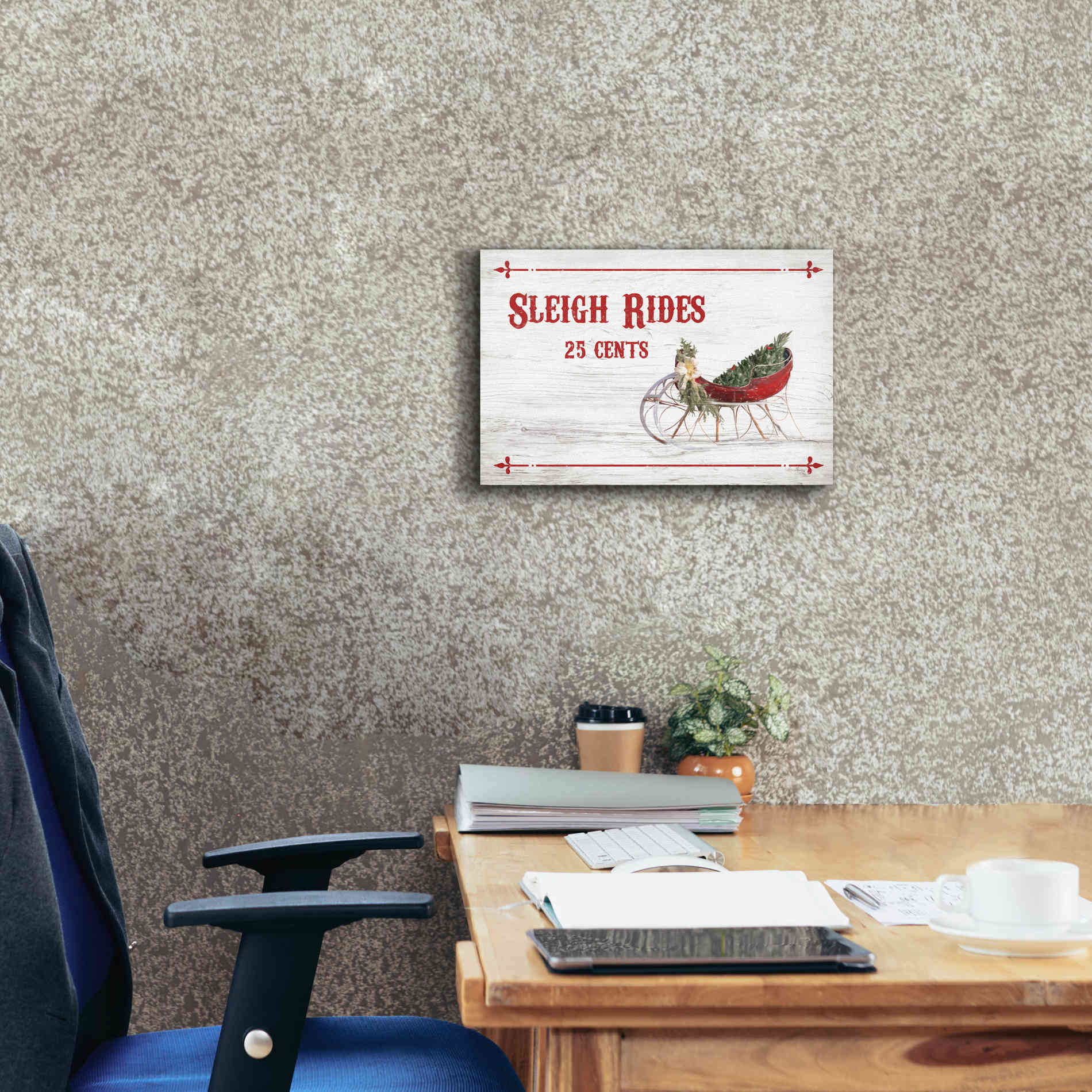 'Sleigh Rides 25 Cents' by Lori Deiter, Canvas Wall Art,18 x 12