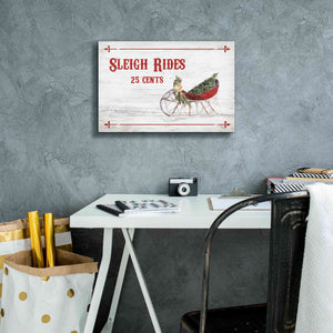 'Sleigh Rides 25 Cents' by Lori Deiter, Canvas Wall Art,18 x 12