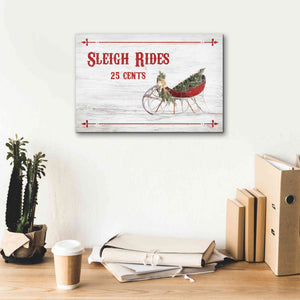 'Sleigh Rides 25 Cents' by Lori Deiter, Canvas Wall Art,18 x 12