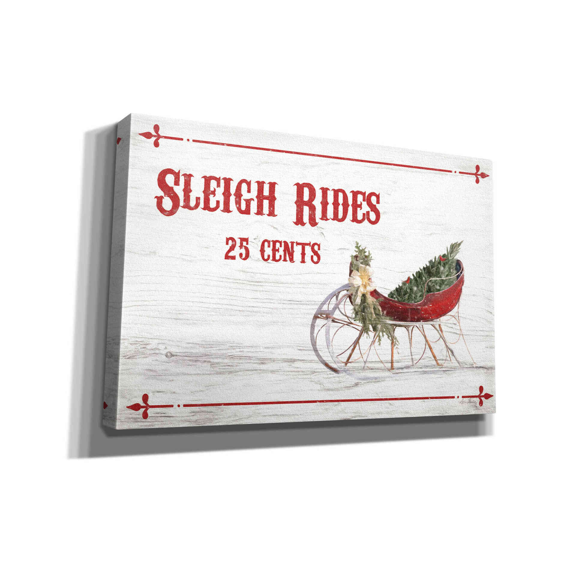 'Sleigh Rides 25 Cents' by Lori Deiter, Canvas Wall Art