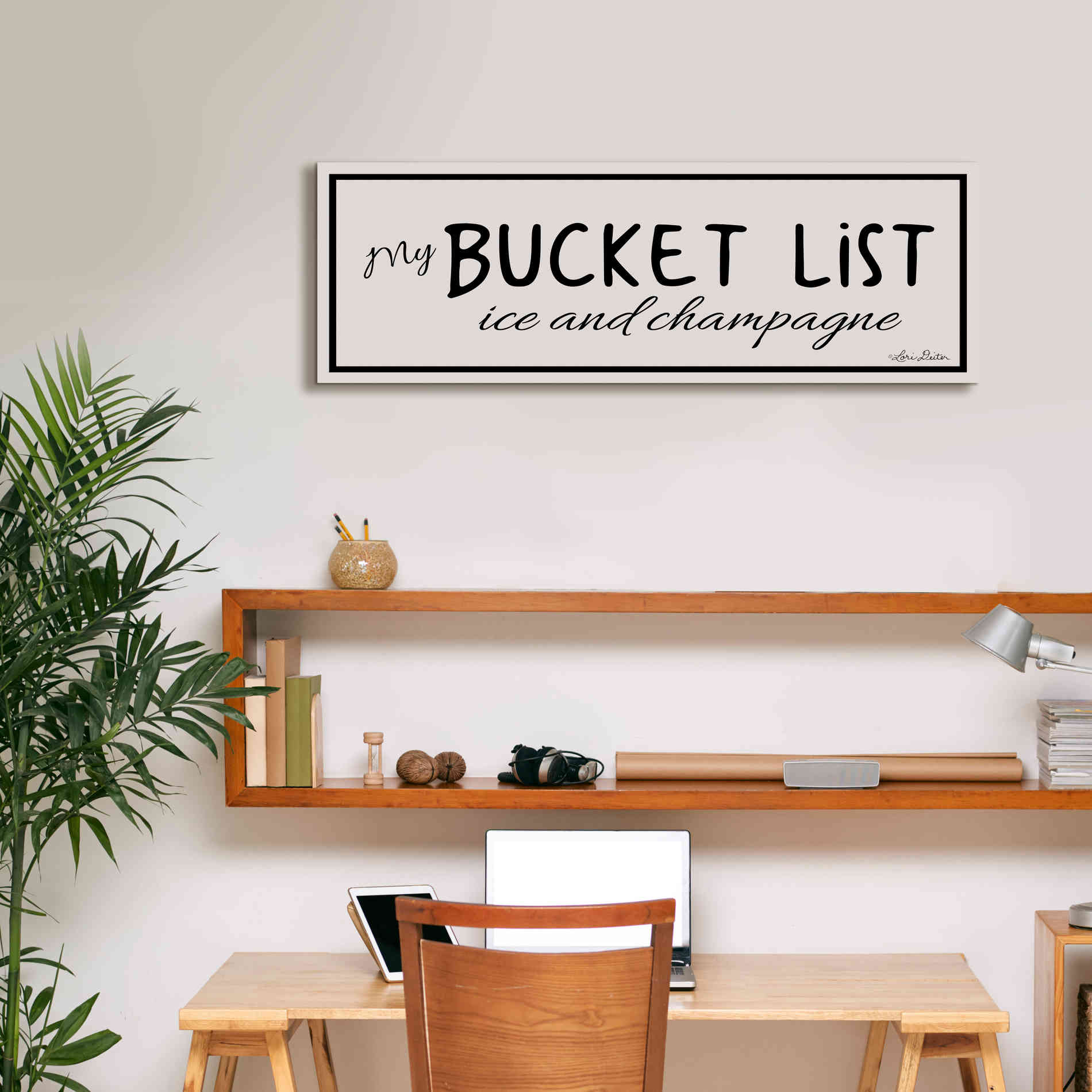 'My Bucket List' by Lori Deiter, Canvas Wall Art,36 x 12