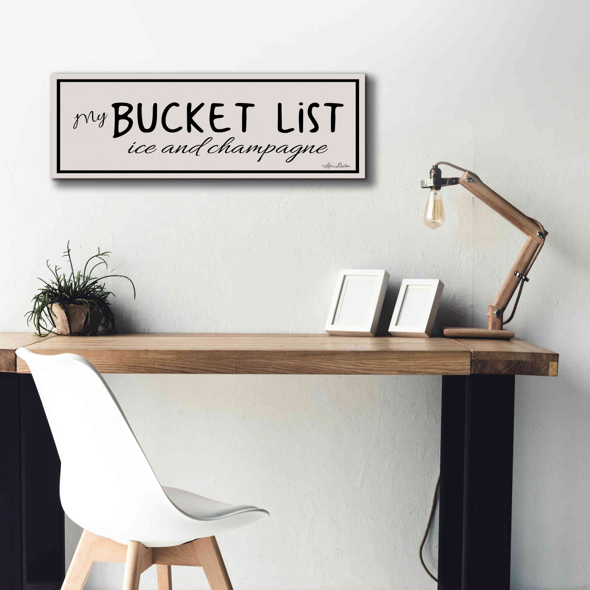 'My Bucket List' by Lori Deiter, Canvas Wall Art,36 x 12