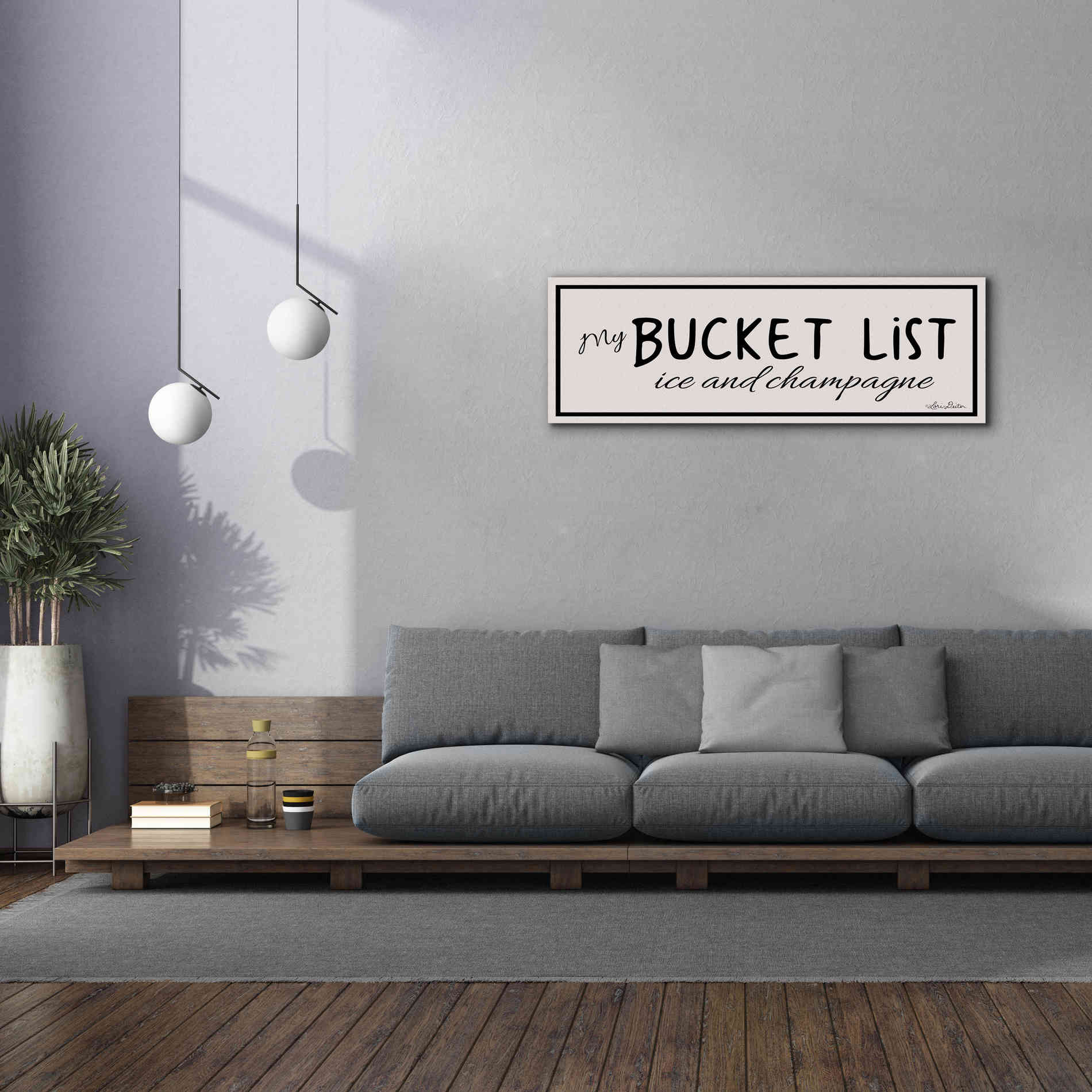 'My Bucket List' by Lori Deiter, Canvas Wall Art,60 x 20