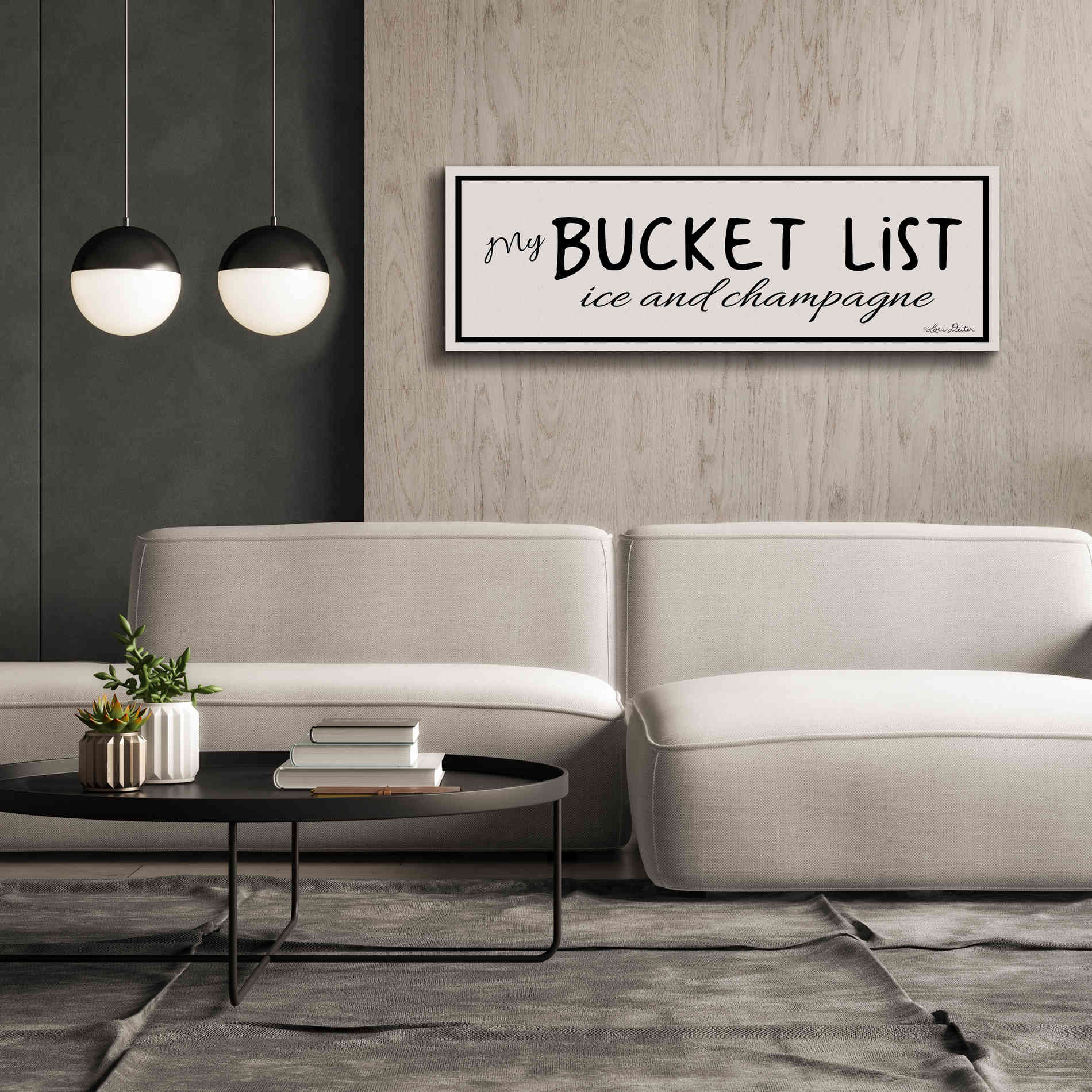 'My Bucket List' by Lori Deiter, Canvas Wall Art,60 x 20