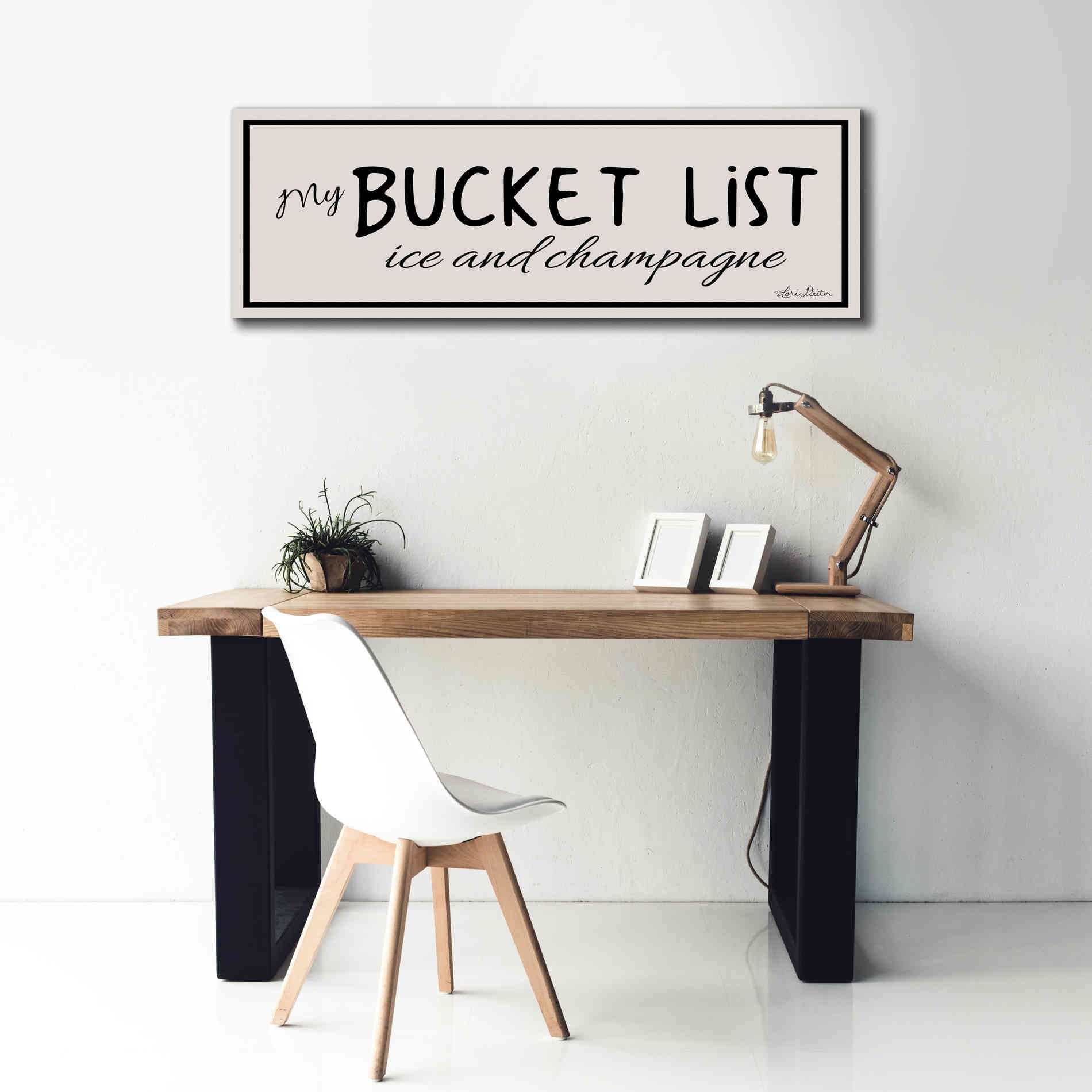 'My Bucket List' by Lori Deiter, Canvas Wall Art,60 x 20